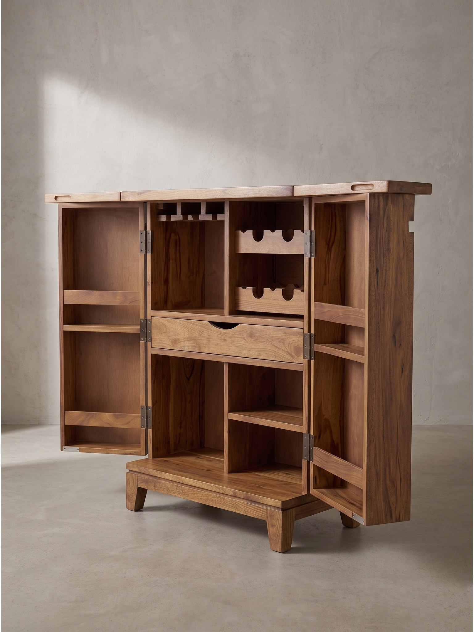 Hausbar Dunkles Massivholz 65x50x90 cm - SIRACUSA | Kadima Design 