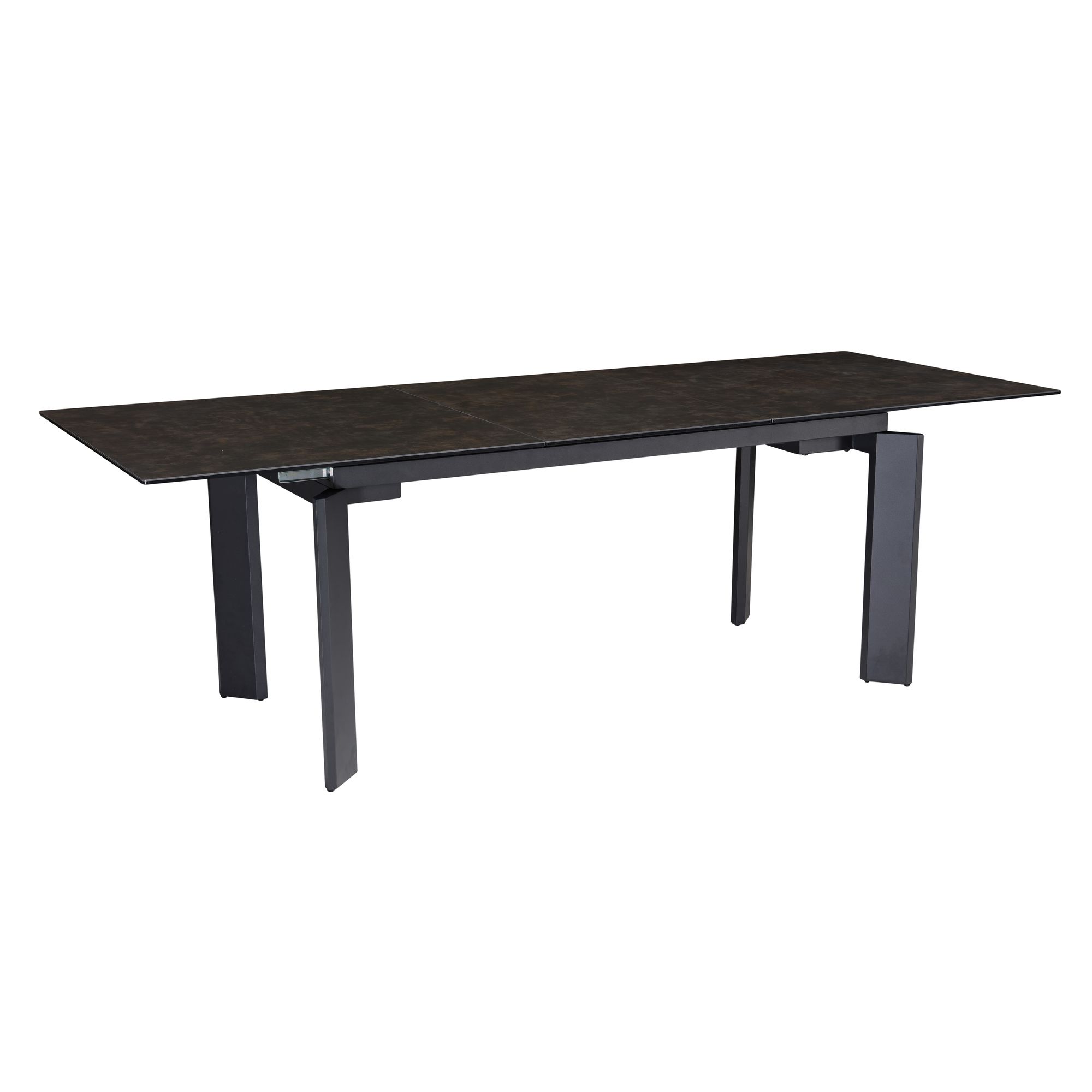 Esstisch Ausziehbar Keramik Glas Marmoroptik 180-240 MALTA, Schwarz 180x95x77 cm 
