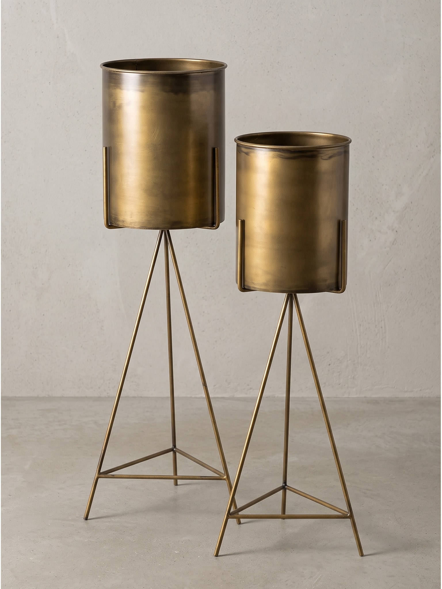 Pflanzenst&auml;nder 2er-Set Eisen Gold &Oslash; 32x89 cm - PONZA | Kadima Design 