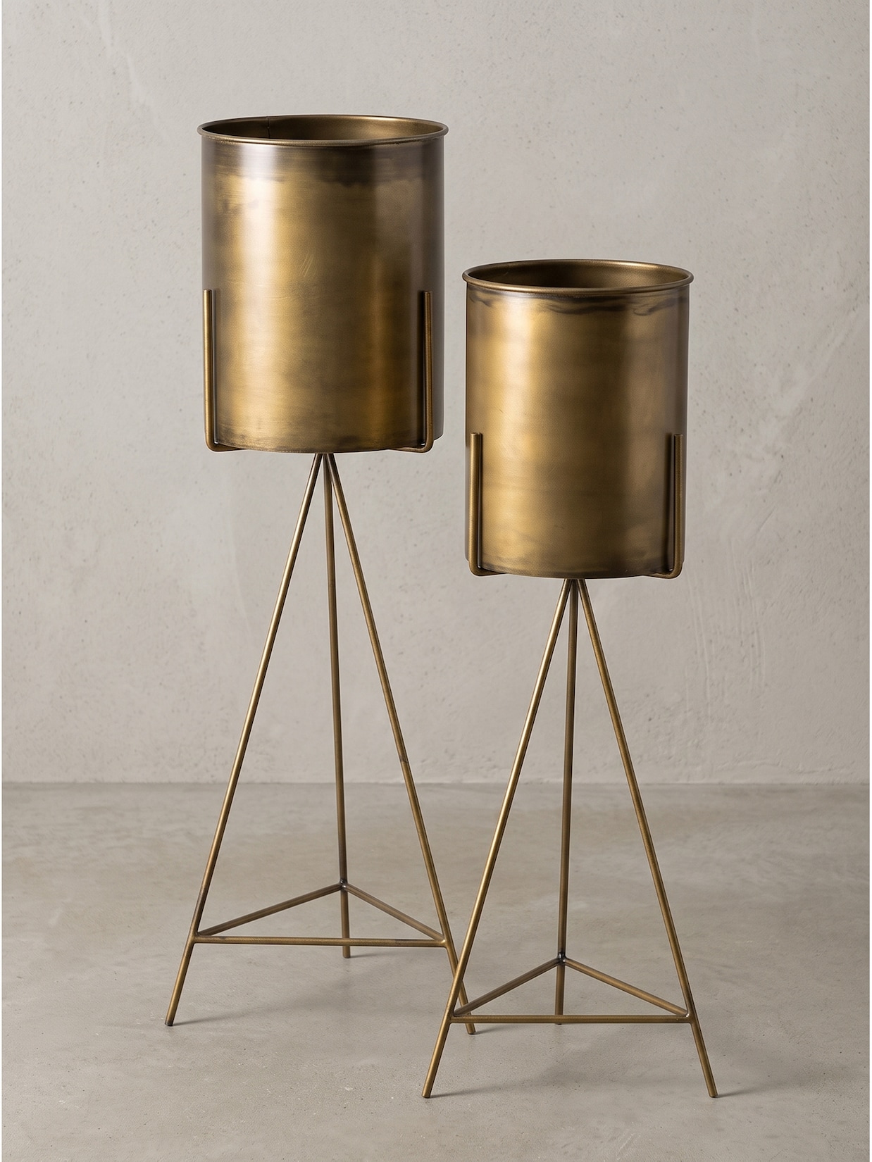 Pflanzenständer 2er-Set Eisen Gold Ø 32x89 cm - PONZA Kadima Design