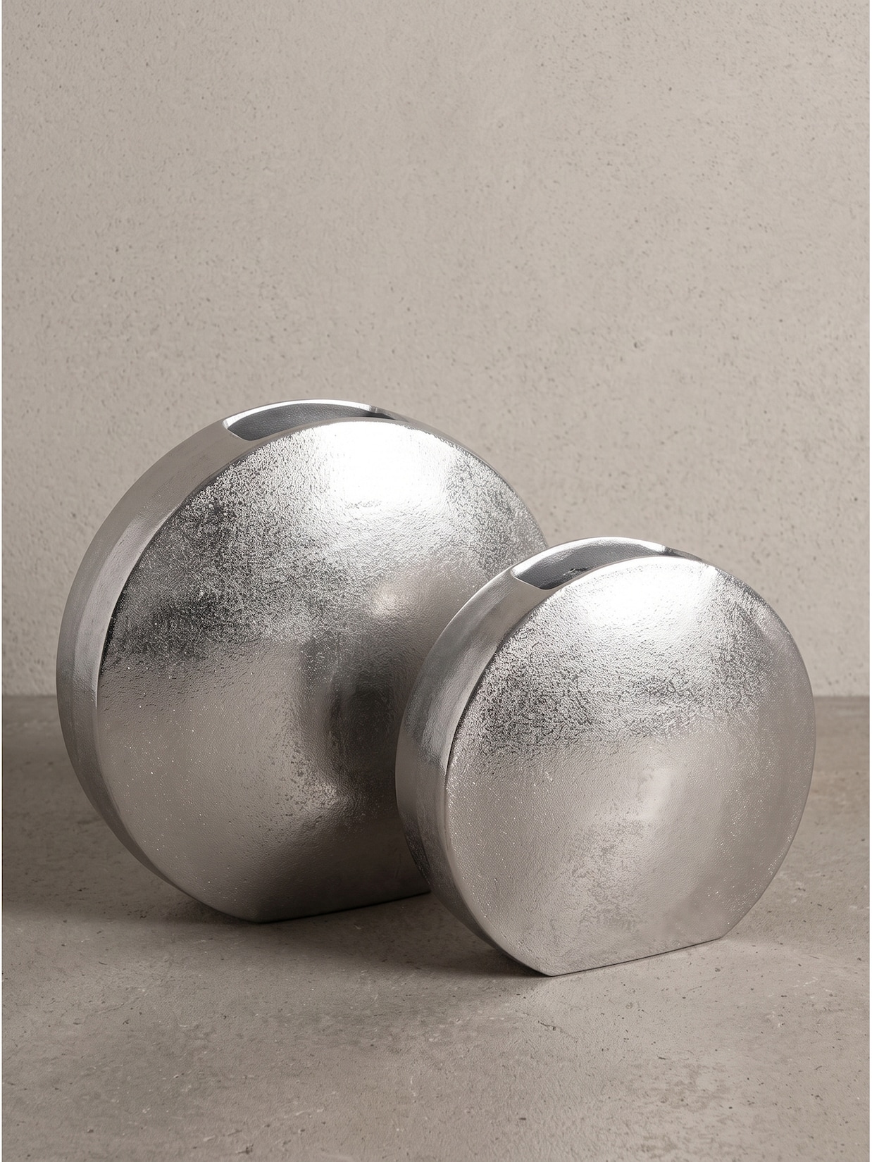 Vasen 2er-Set Aluminium Silber 35x13,5x34 cm - BERLENGA Kadima