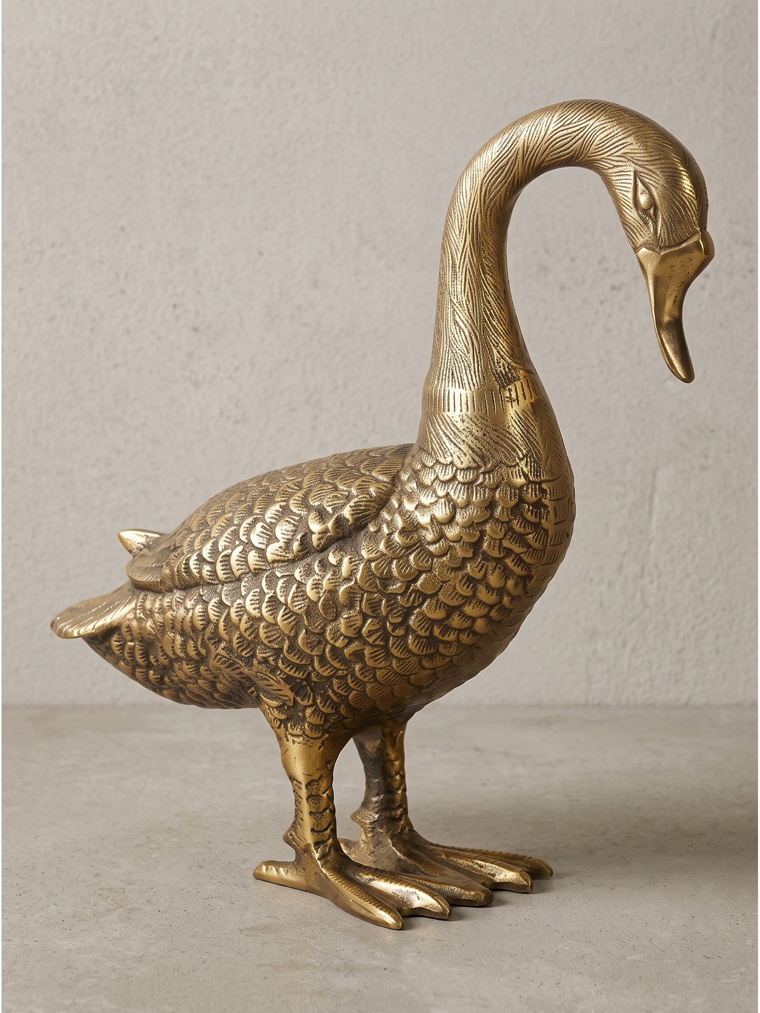 G&auml;nsefigur Aluminium Gold 46x19x42 cm - DENDER | Kadima Design 