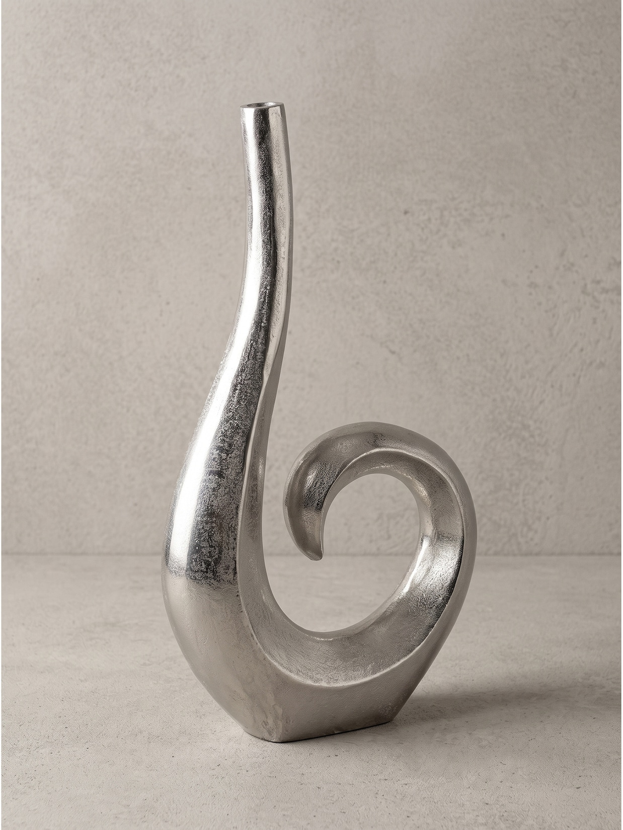Metallvase Aluminium Silber 26x8x47 cm - BAVENO Kadima Design