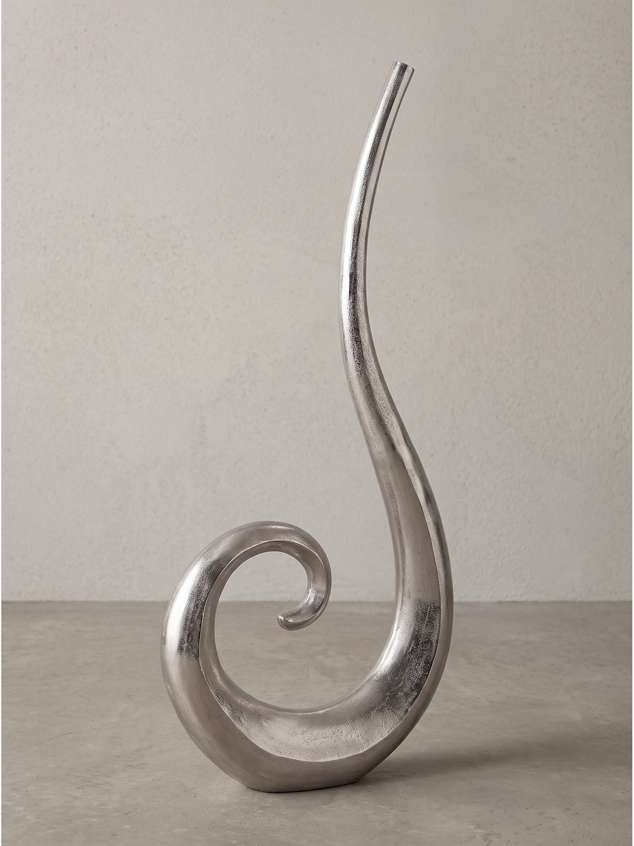 Bodenvase Aluminium Silber 48x10x100 cm - BAVENO Kadima Design