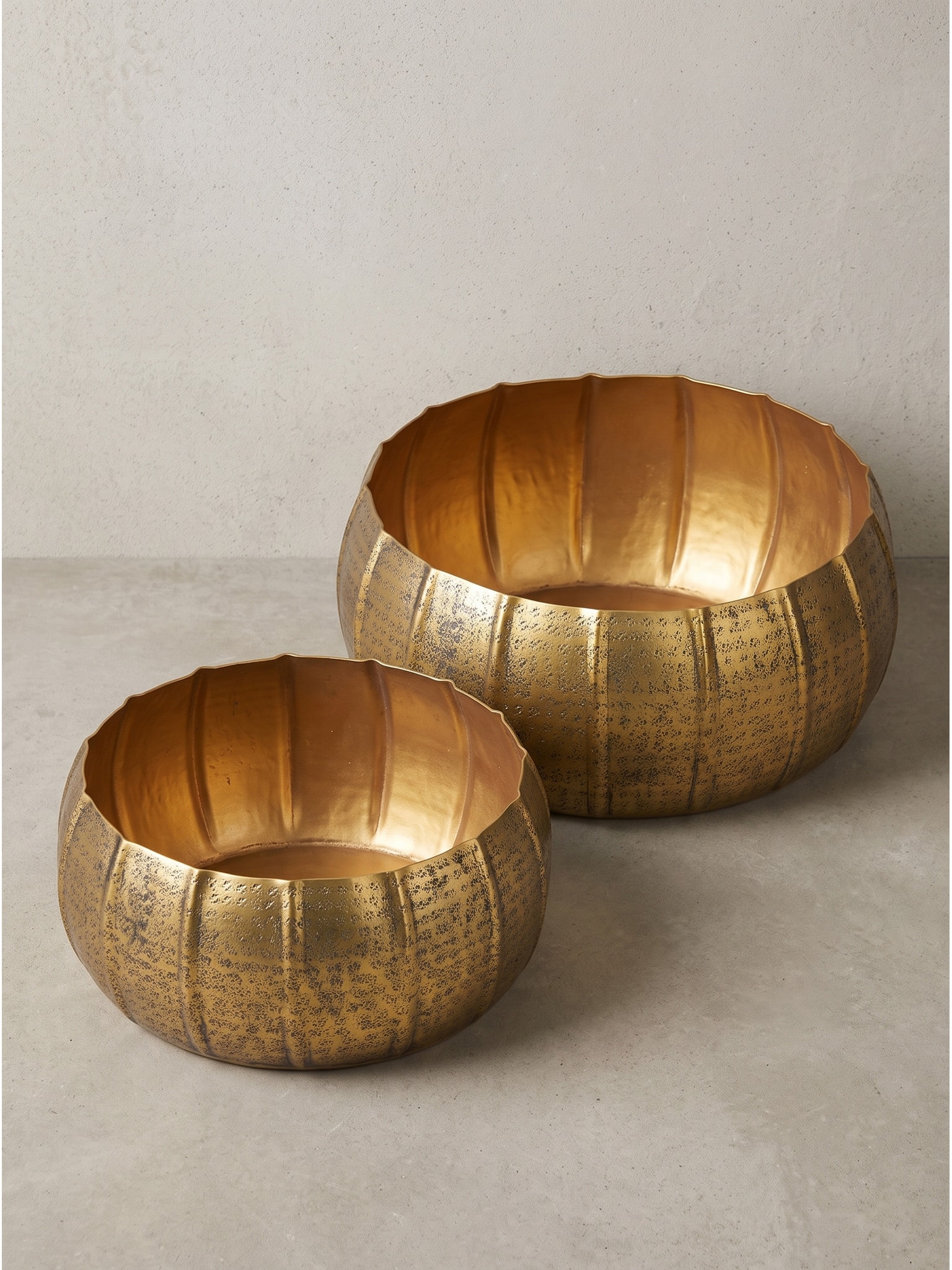 Schalen 2er-Set Aluminium Gold &Oslash; 39x17 cm - ECHAZ | Kadima Design 