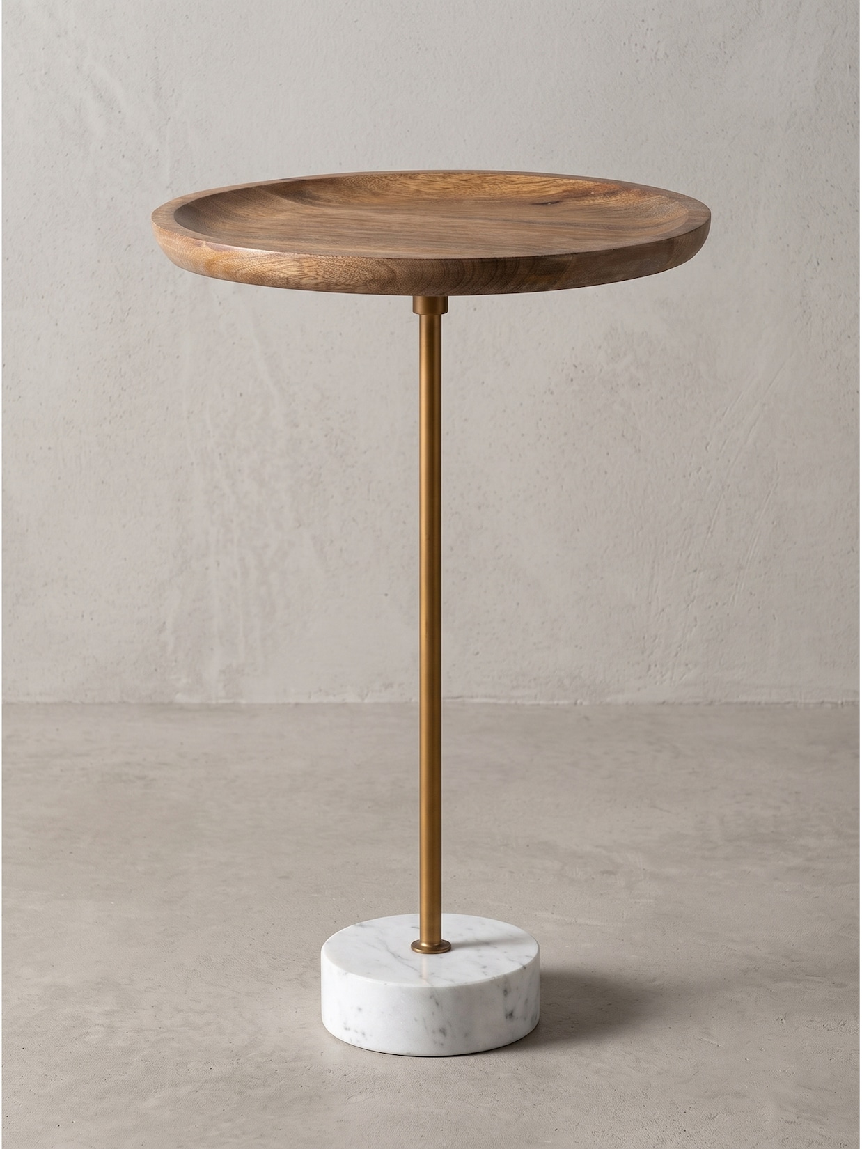 Beistelltisch Mango Massivholz Weiß-Mango Ø 40x55 cm Kadima