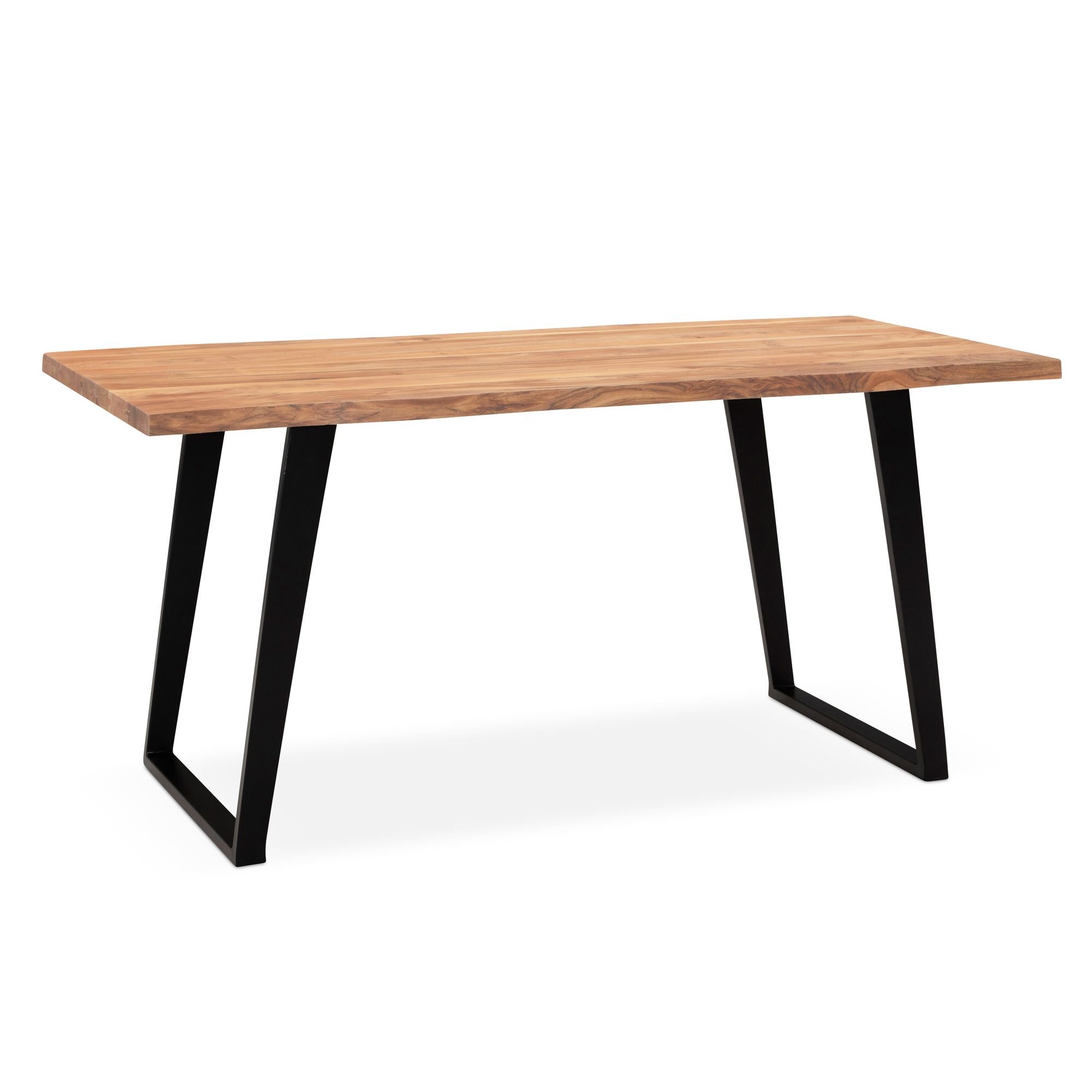 Konferenztisch Massivholz XXL | 200x100 cm Akazie mit U-Form Beinen | Goldbraun-Schwarz | f&uuml;r 8-10 Personen | Atoll Kollektion | Kadima Design 