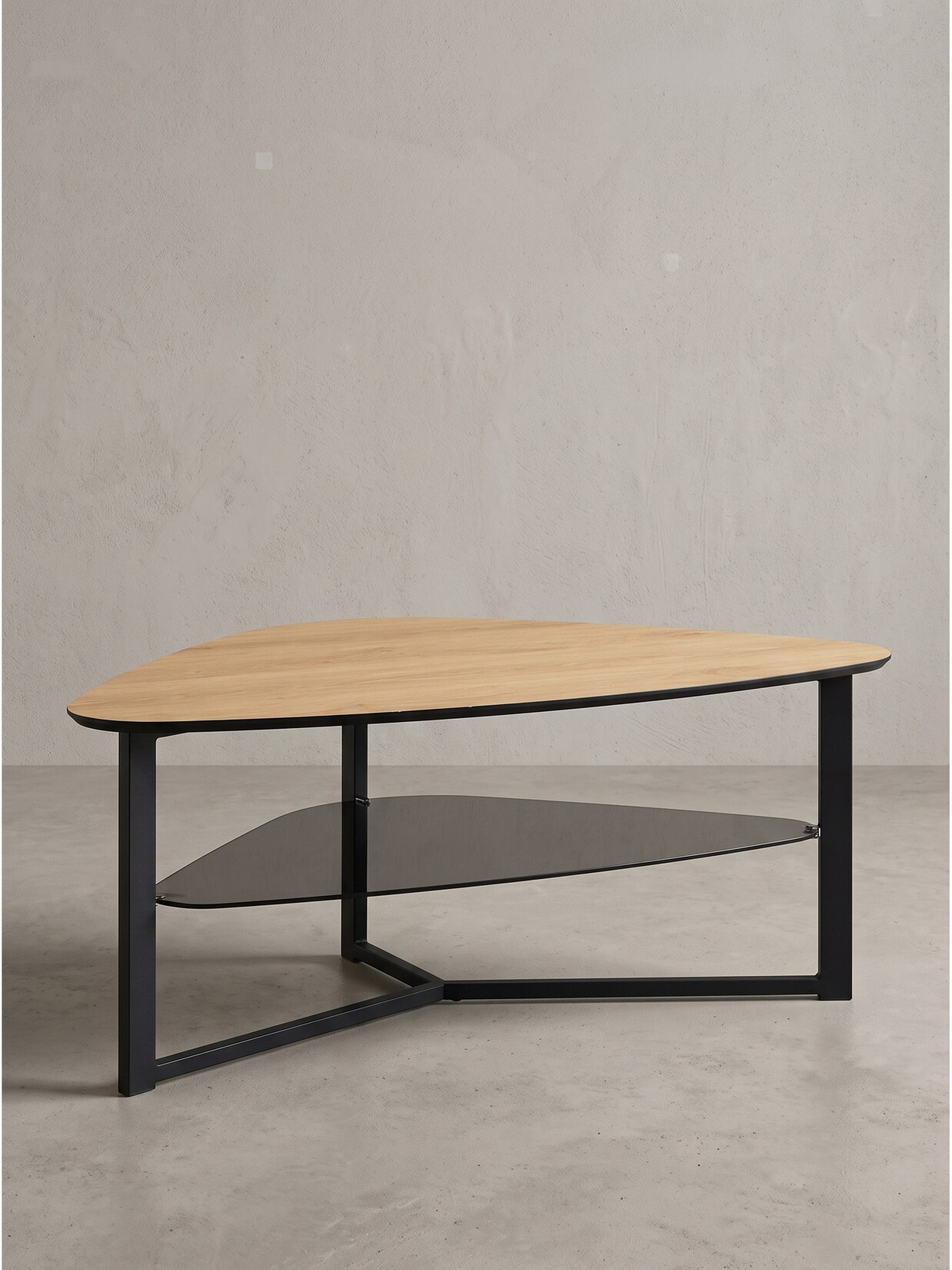 Couchtisch MDF Eiche-Schwarz 110x65x45 cm - FAENZA Kadima Design
