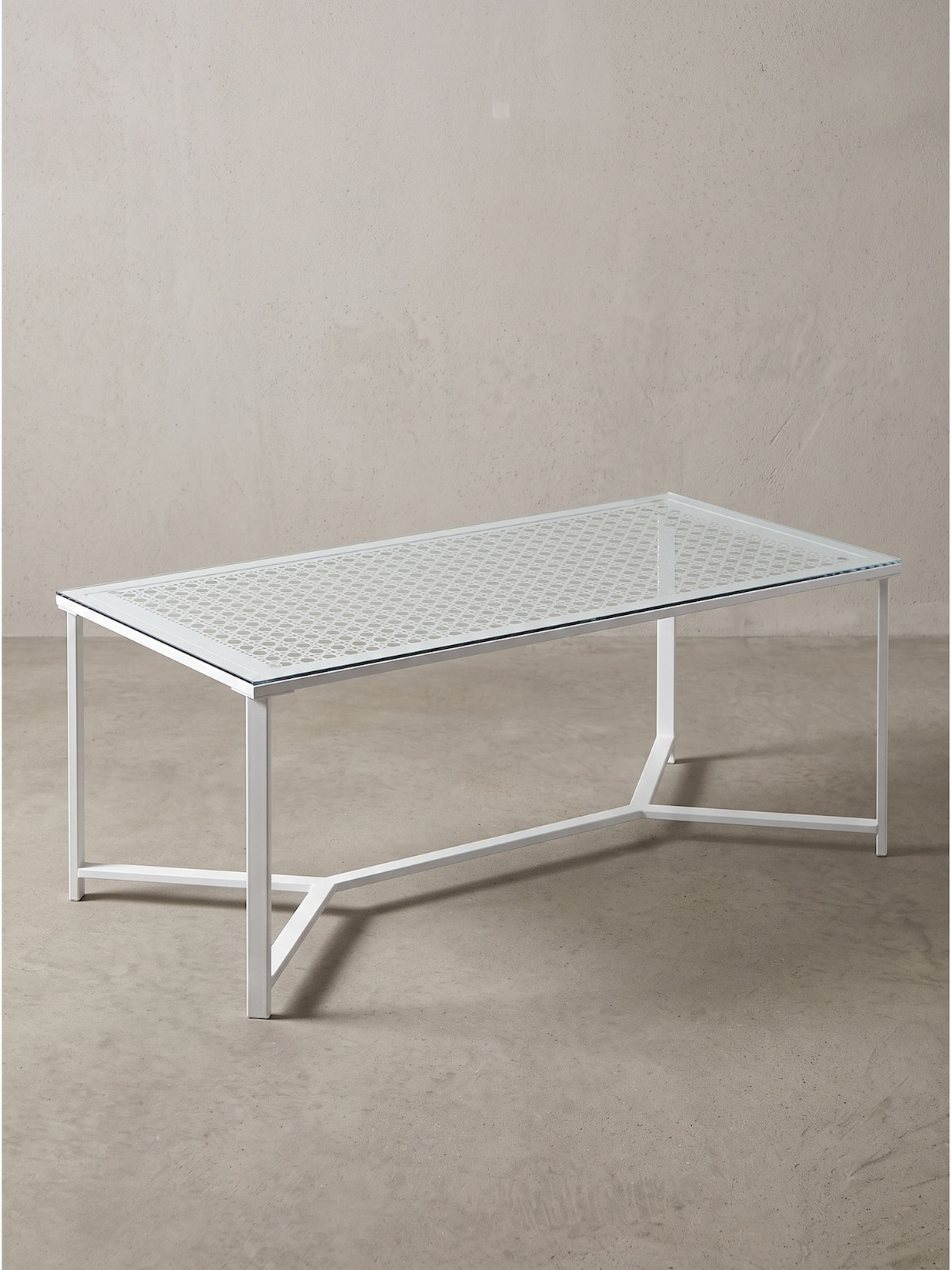 Couchtisch Sicherheitsglas Weiß 100x50x42 cm - ALCUDIA Kadima