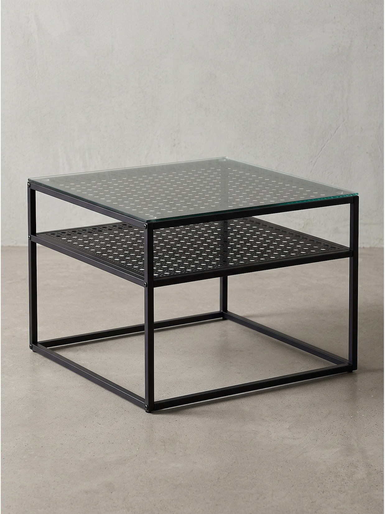 Couchtisch Sicherheitsglas Schwarz 60x60x45 cm - ALCUDIA Kadima