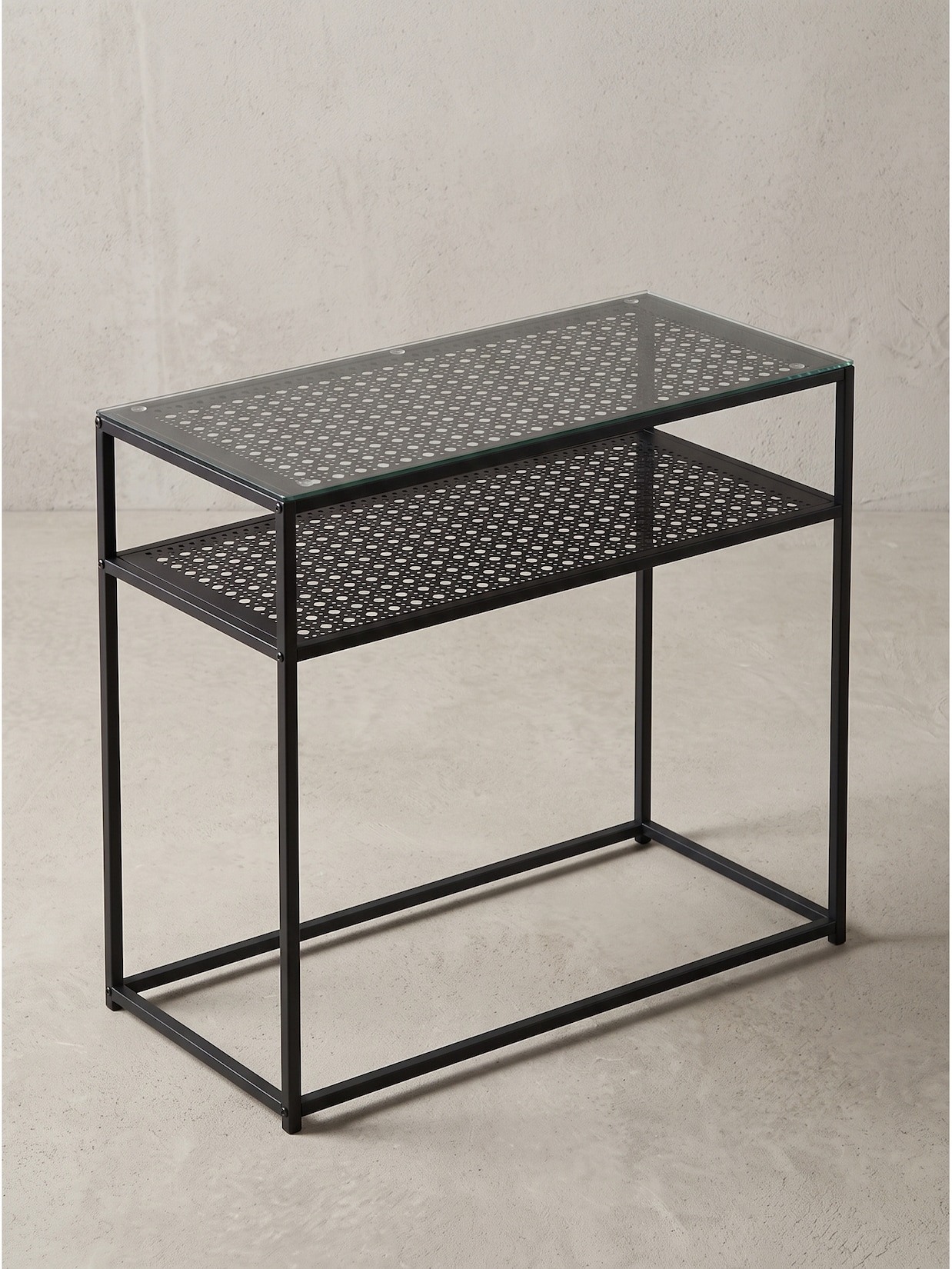 Konsolentisch Sicherheitsglas Schwarz 80x40x77 cm - ALCUDIA Kadima