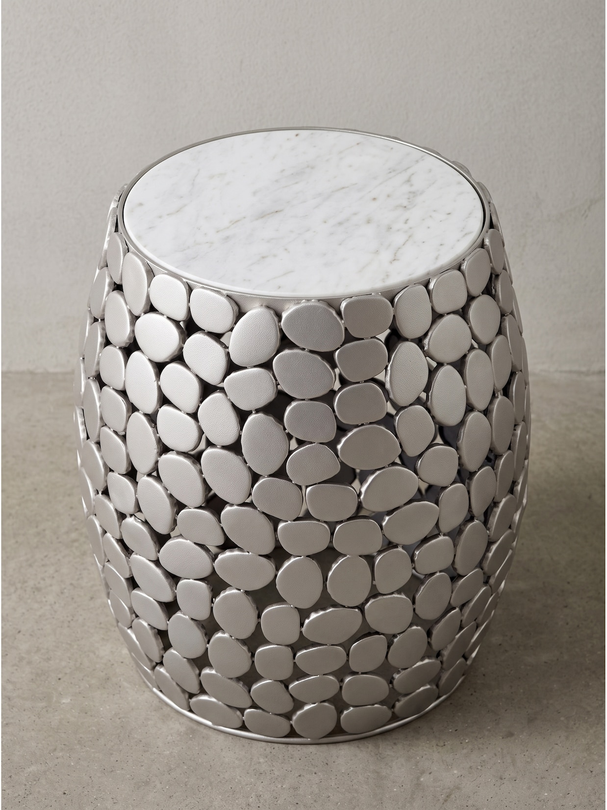 Beistelltisch Marmor Silber-Weiß Ø 40x46 cm - DIEMEL Kadima Design