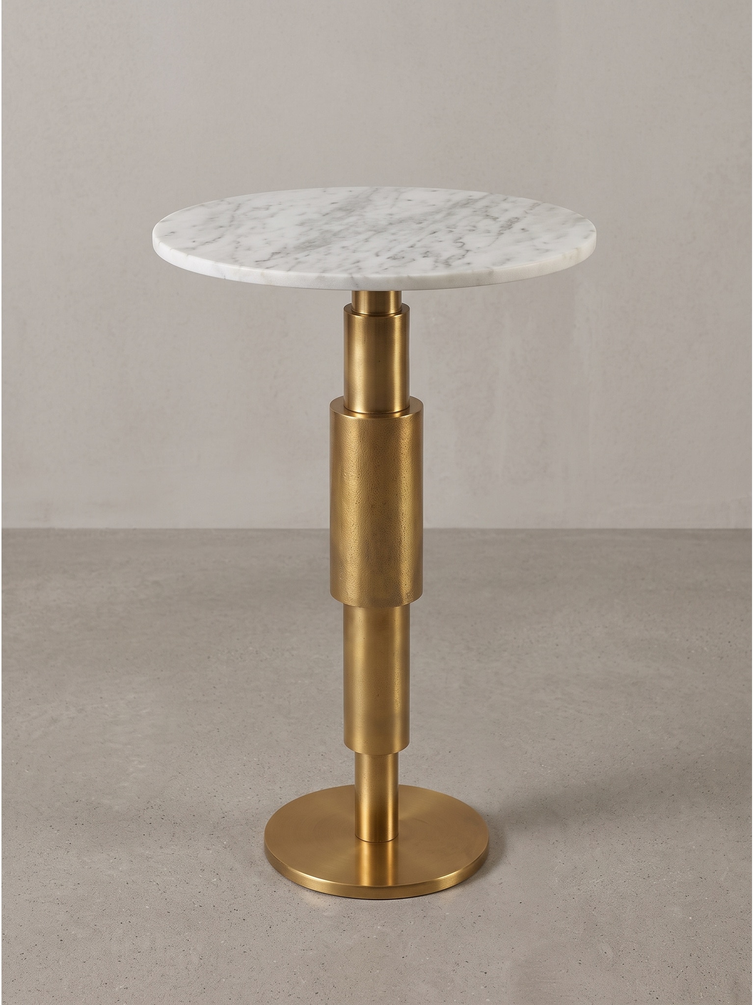 Beistelltisch Marmor Wei&szlig;-Gold &Oslash; 37x59 cm - ESLA | Kadima Design 