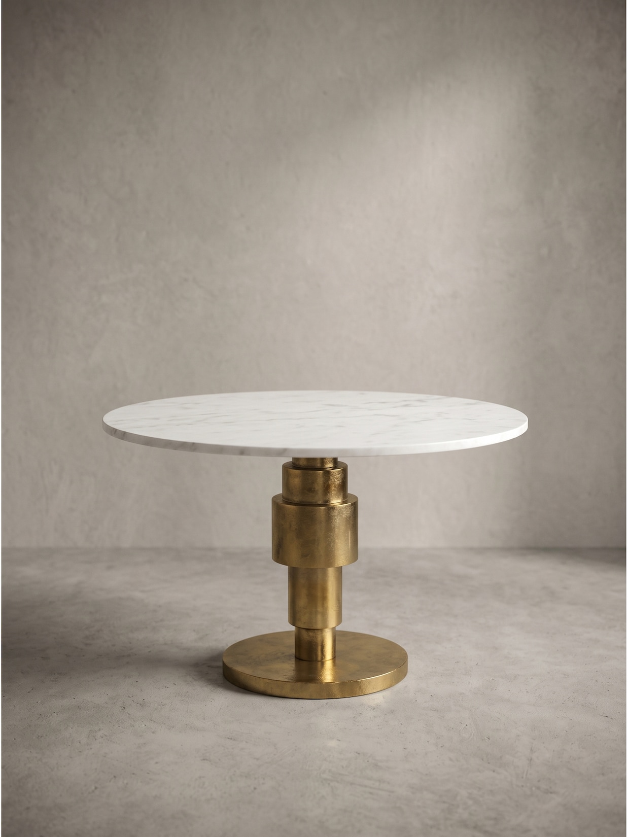 Couchtisch Marmor Weiß-Gold Ø 60x39 cm - ESLA Kadima Design