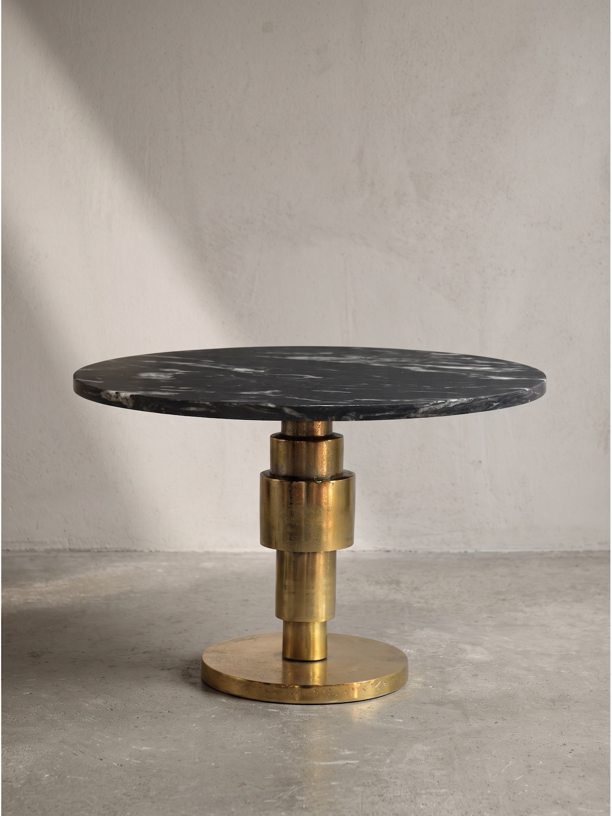 Couchtisch Marmor Schwarz-Gold Ø 60x39 cm - ESLA Kadima Design