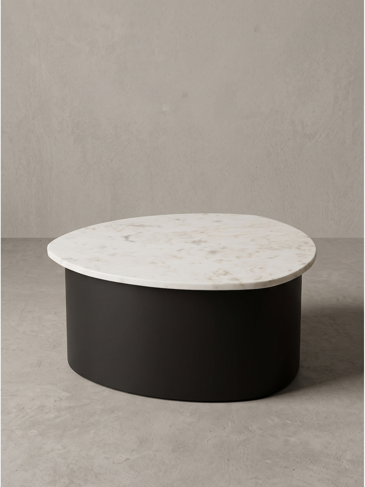 Couchtisch Marmor Weiß-Schwarz 63x63x30 cm - VIGEVANO Kadima Design