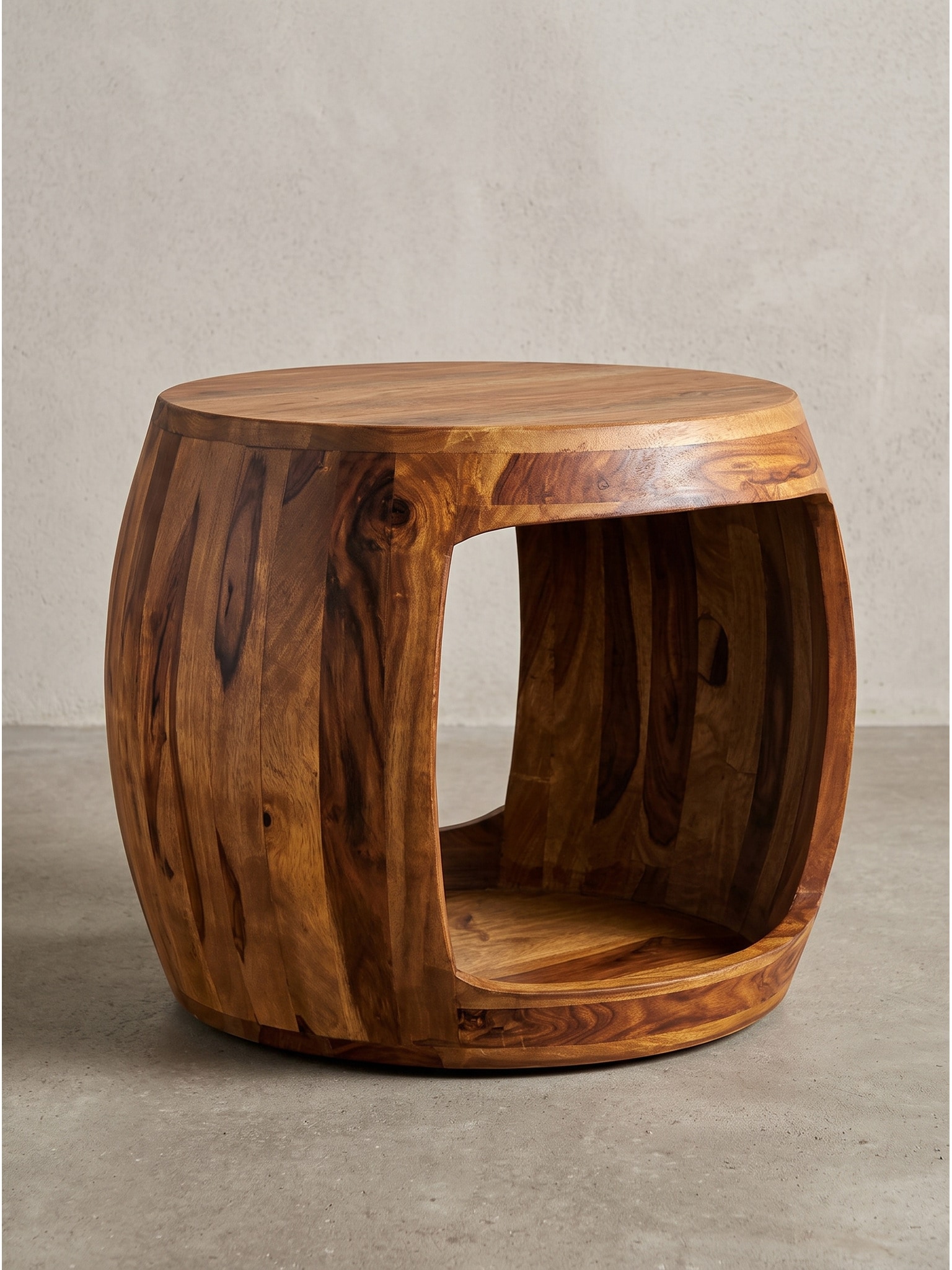 Beistelltisch Dunkles Massivholz &Oslash; 50x40 cm - ANTEQUERA | Kadima 