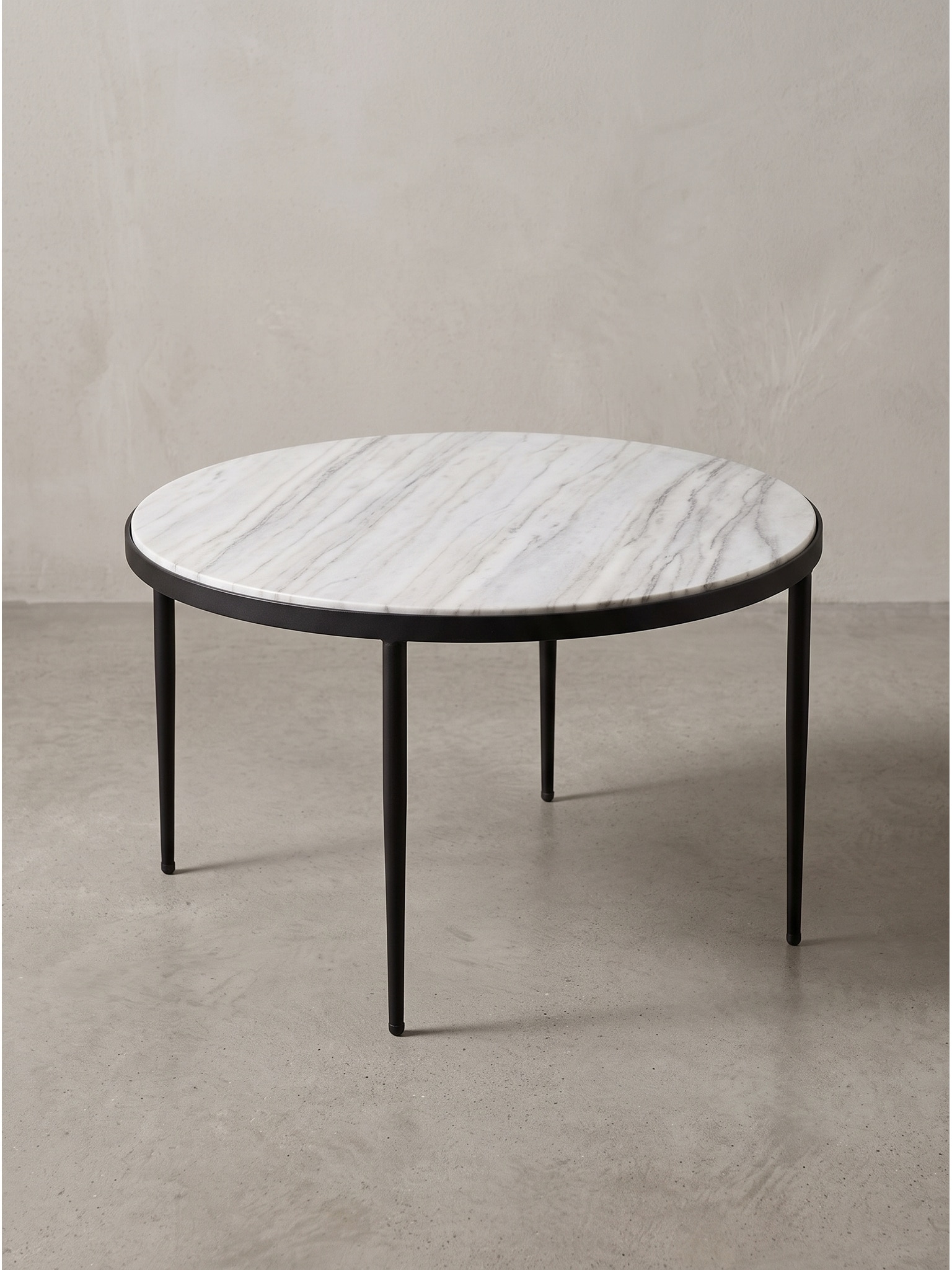 Couchtisch Marmor Grau-Marmoroptik &Oslash; 70x42 cm - OMBRONE | Kadima 