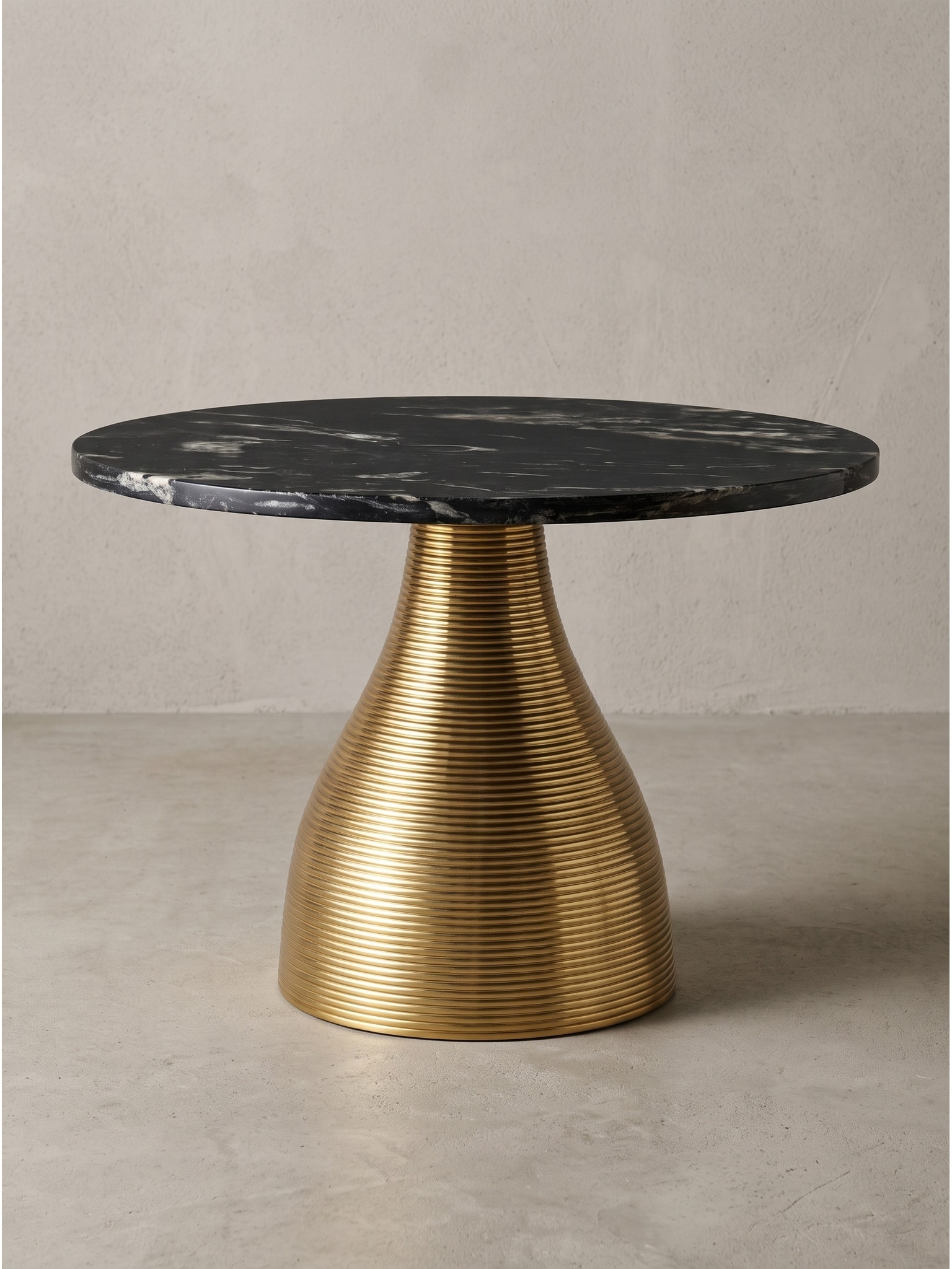 Couchtisch Marmor Schwarz-Gold &Oslash; 60x40 cm - TORMES | Kadima Design 