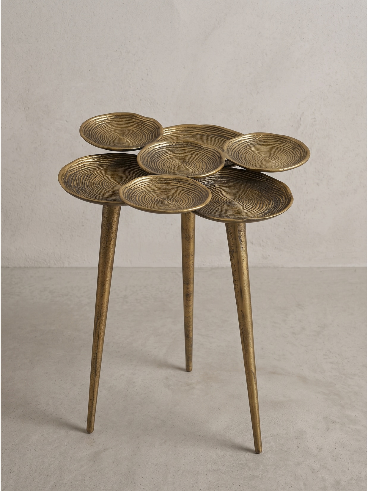 Beistelltisch Aluminium Gold Ø 46x55 cm - CARMONA Kadima Design