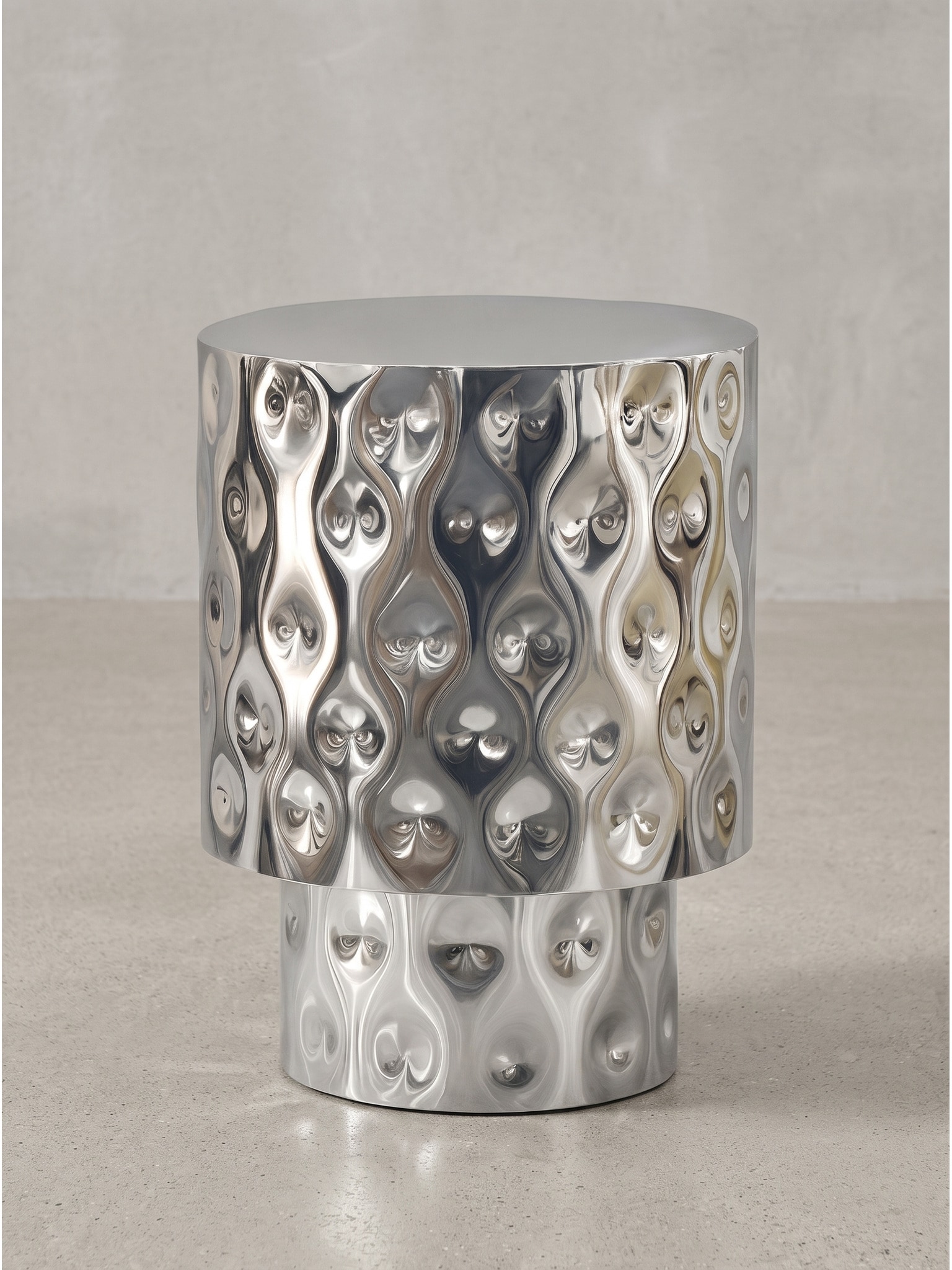 Beistelltisch Aluminium Silber &Oslash; 36x50 cm - MAYENNE | Kadima Design 