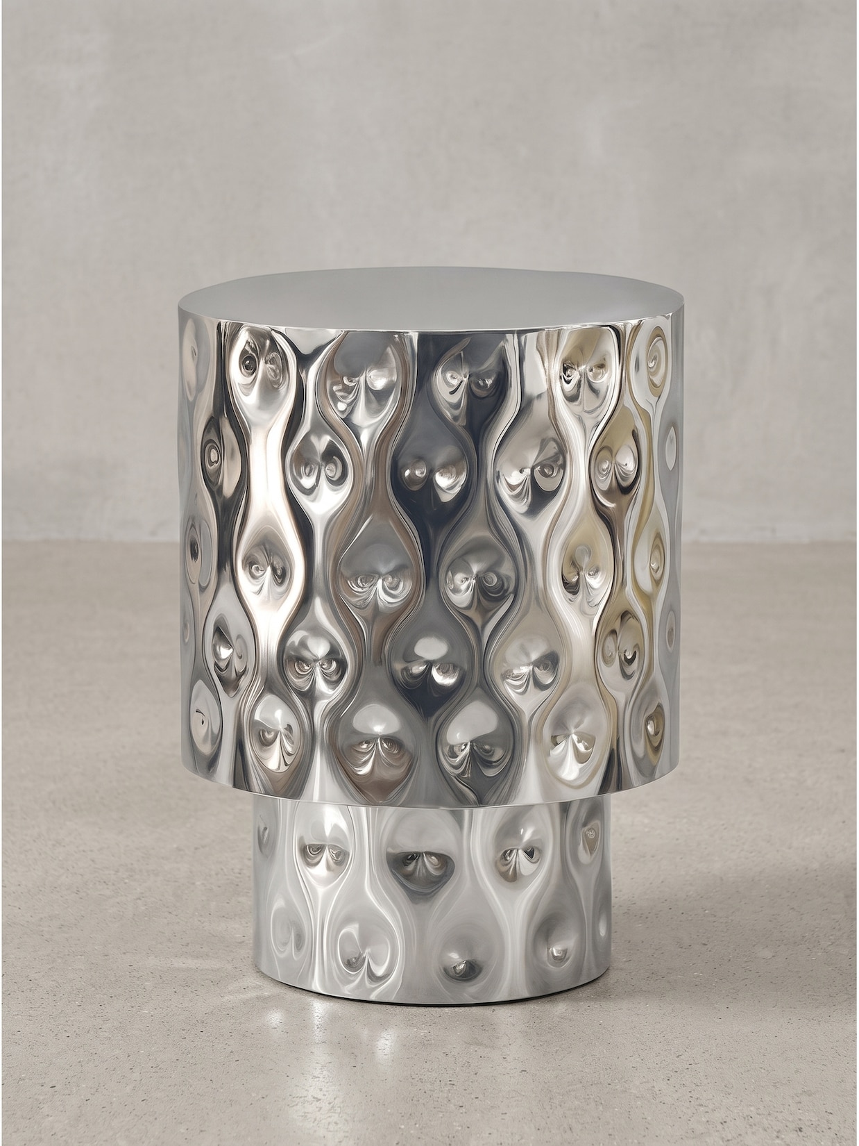Beistelltisch Aluminium Silber Ø 36x50 cm - MAYENNE Kadima Design