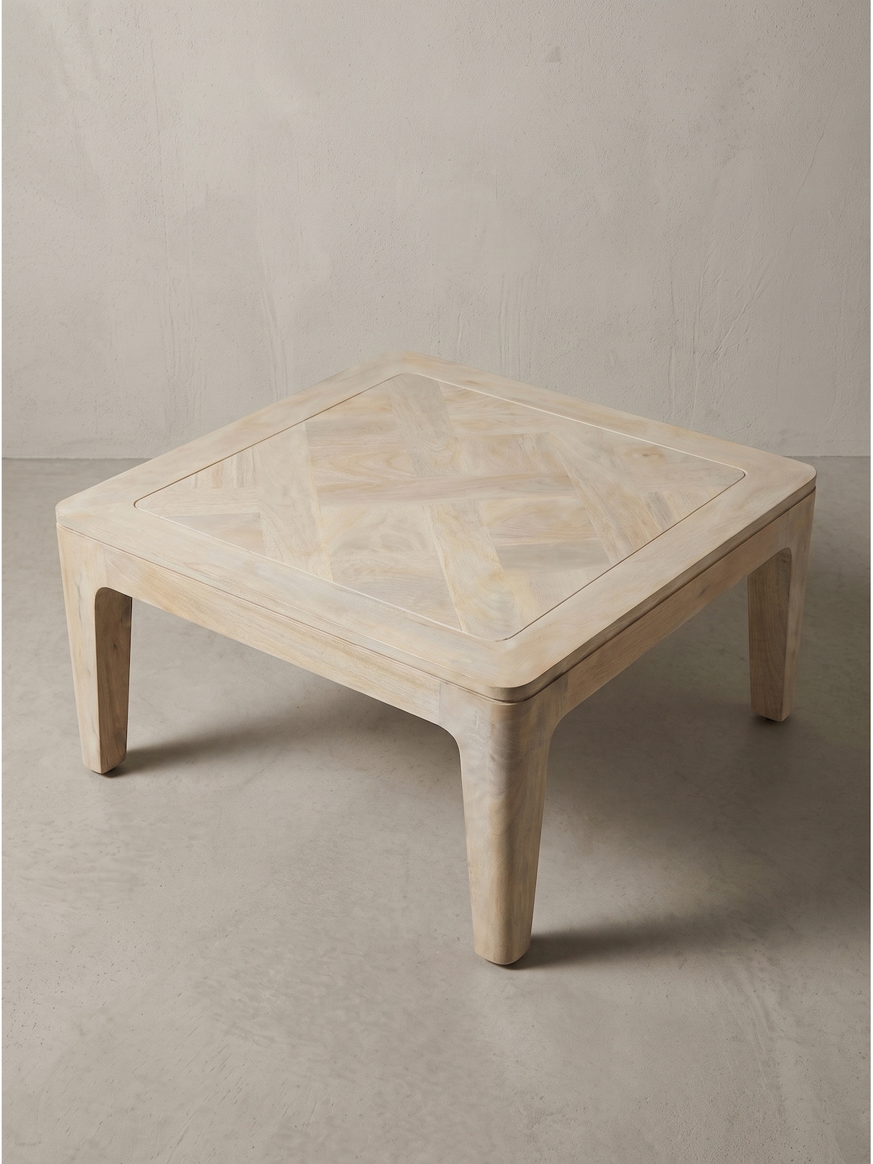 Sofatisch Mango Massivholz Weiß-Mango 60x60x32 cm - LOIRE Kadima