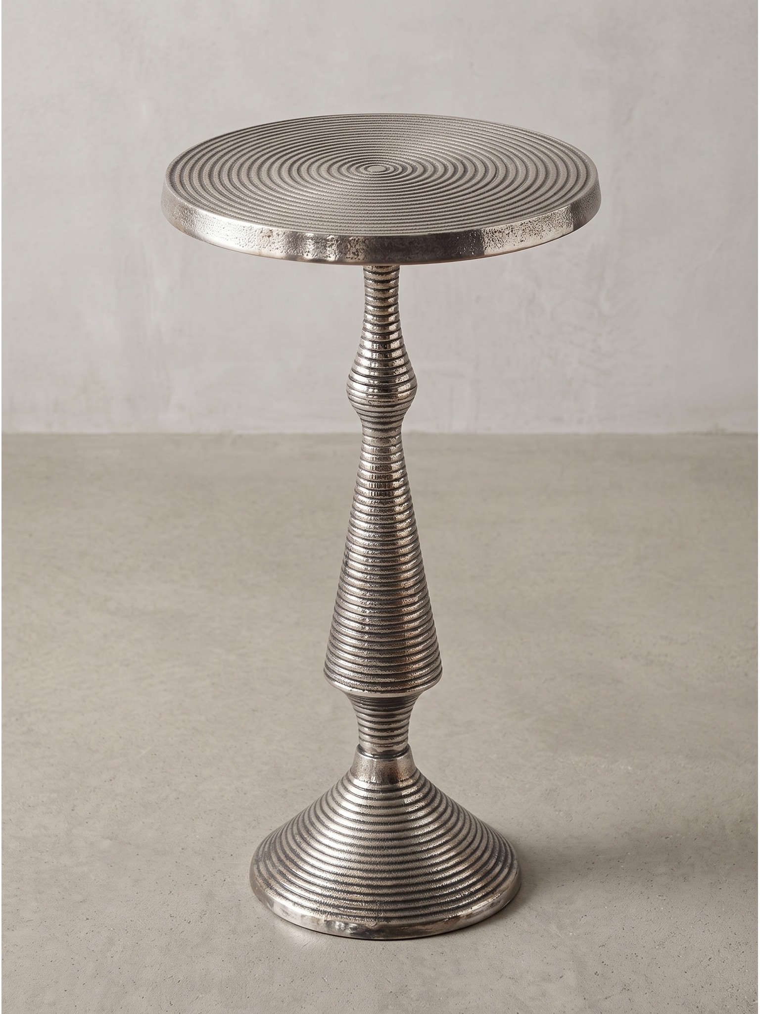 Beistelltisch Aluminium Silber &Oslash; 30x54 cm - ROCCARASO | Kadima Design 