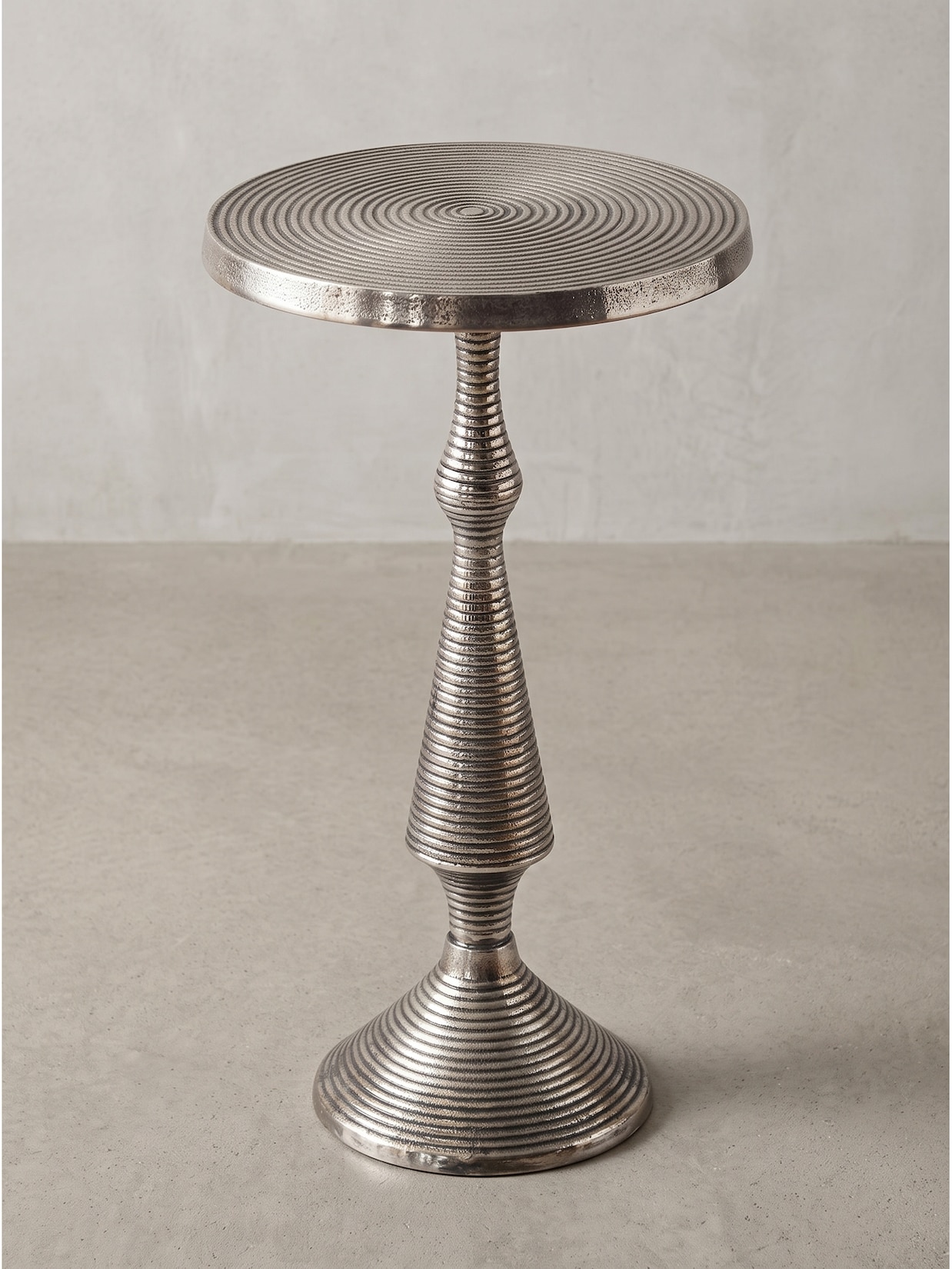 Beistelltisch Aluminium Silber Ø 30x54 cm - ROCCARASO Kadima Design