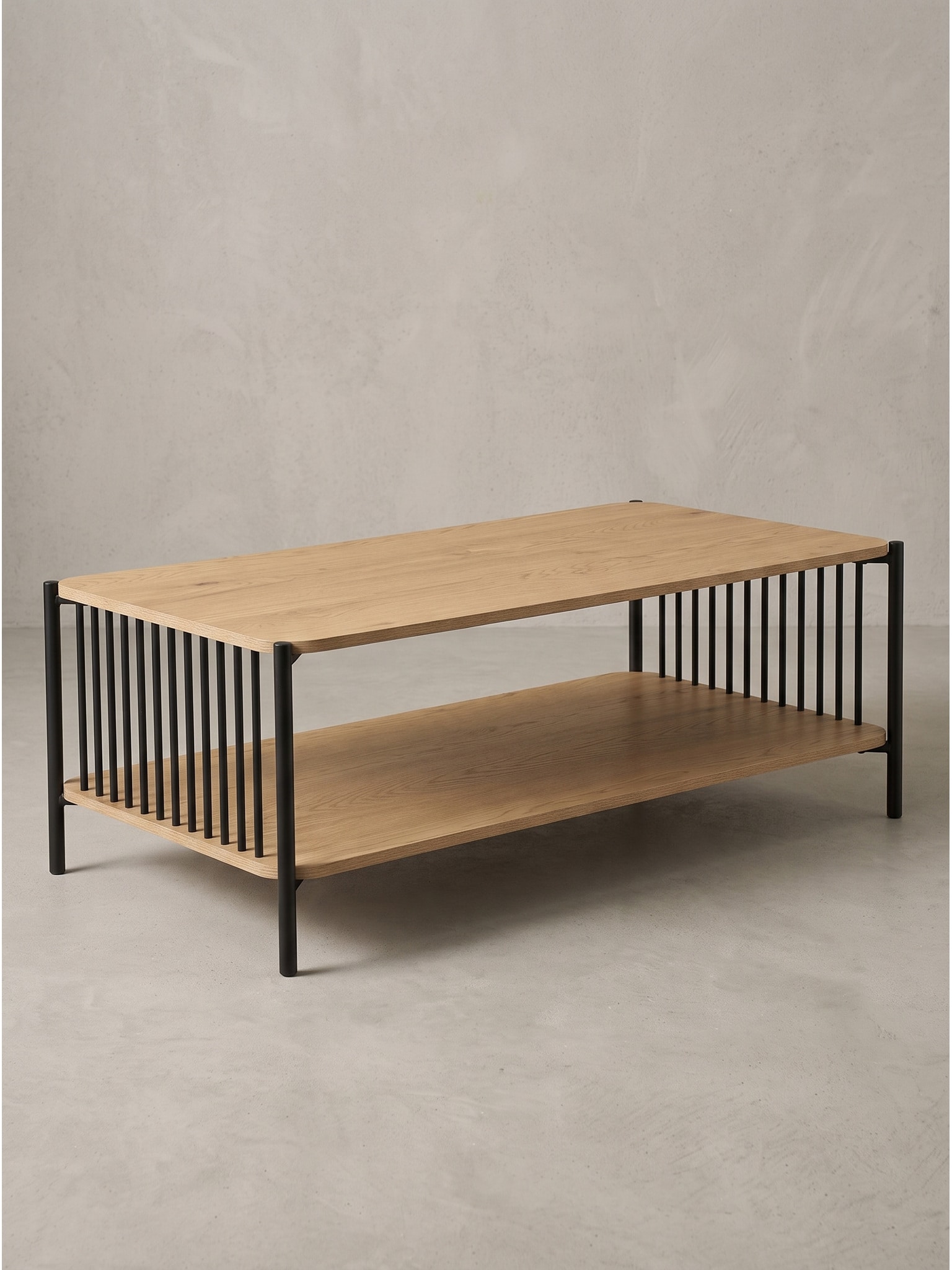 Couchtisch MDF Eichenoptik 110x60x42 cm - KAMARI | Kadima Design 