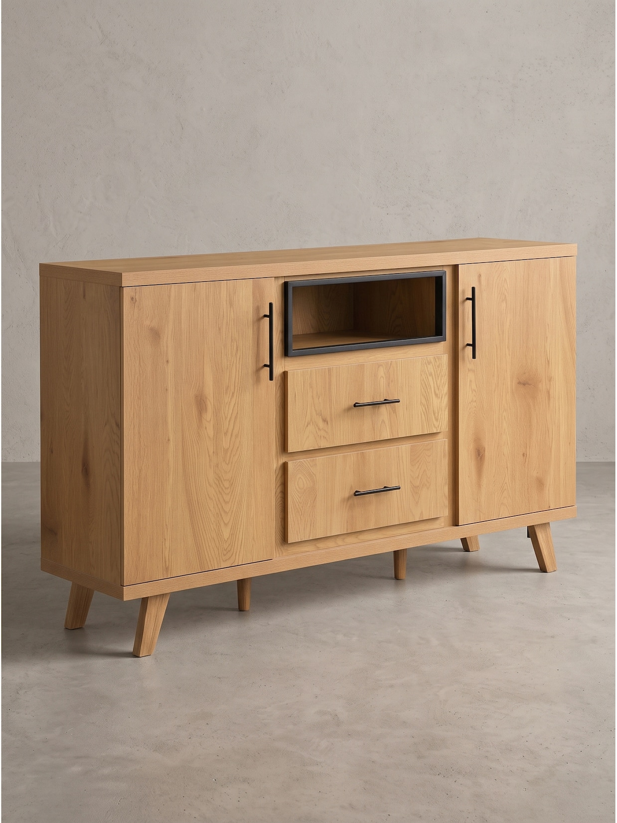 Sideboard MDF Eichenoptik 150x40x95 cm - BASSANO Kadima Design
