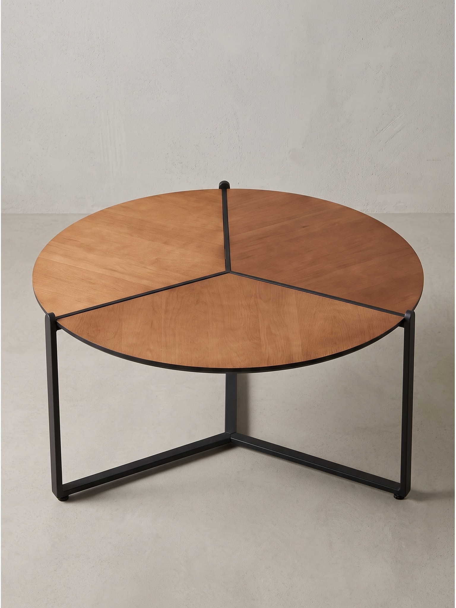 Couchtisch MDF Braun-Schwarz &Oslash; 80x42 cm - BOLSENA | Kadima Design 