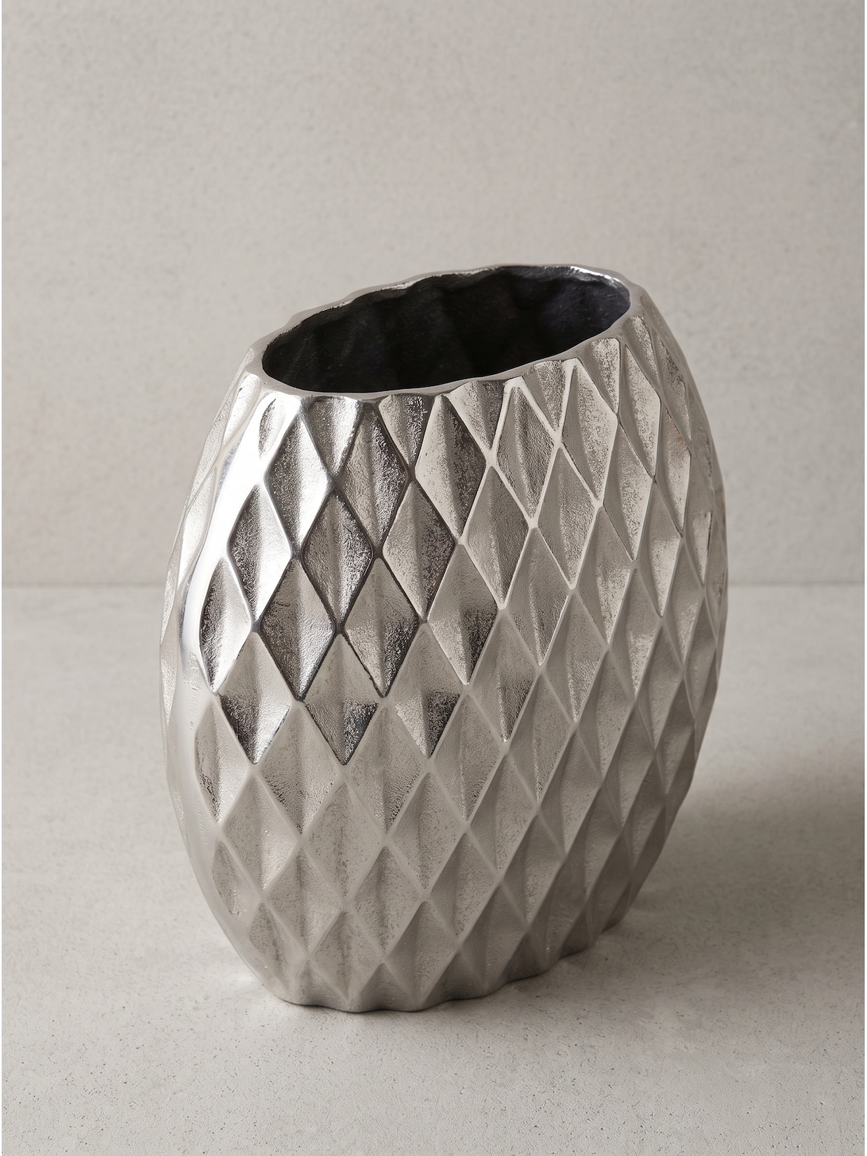 Tischvase Aluminium Silber 33,5x12,5x32 cm - BERLENGA Kadima Design