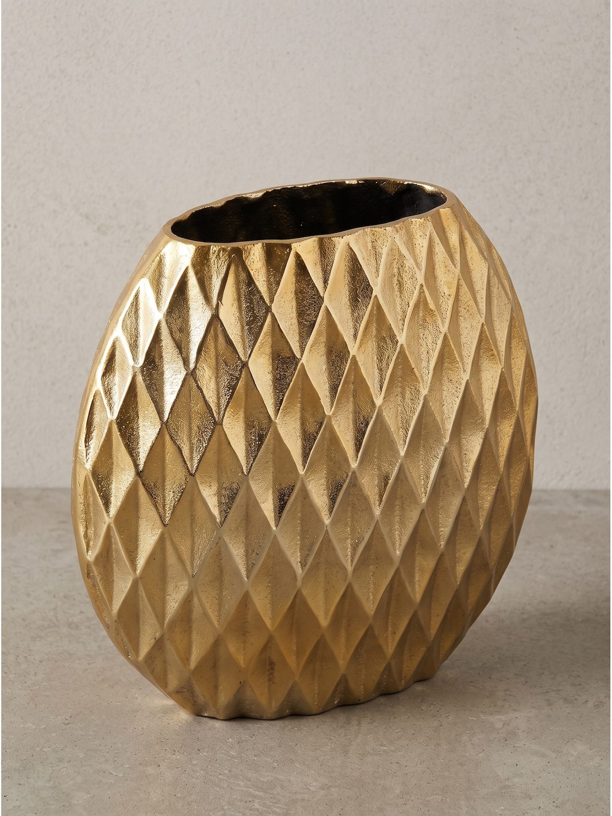 Tischvase Aluminium Gold 33,5x12,5x32 cm - BERLENGA Kadima Design