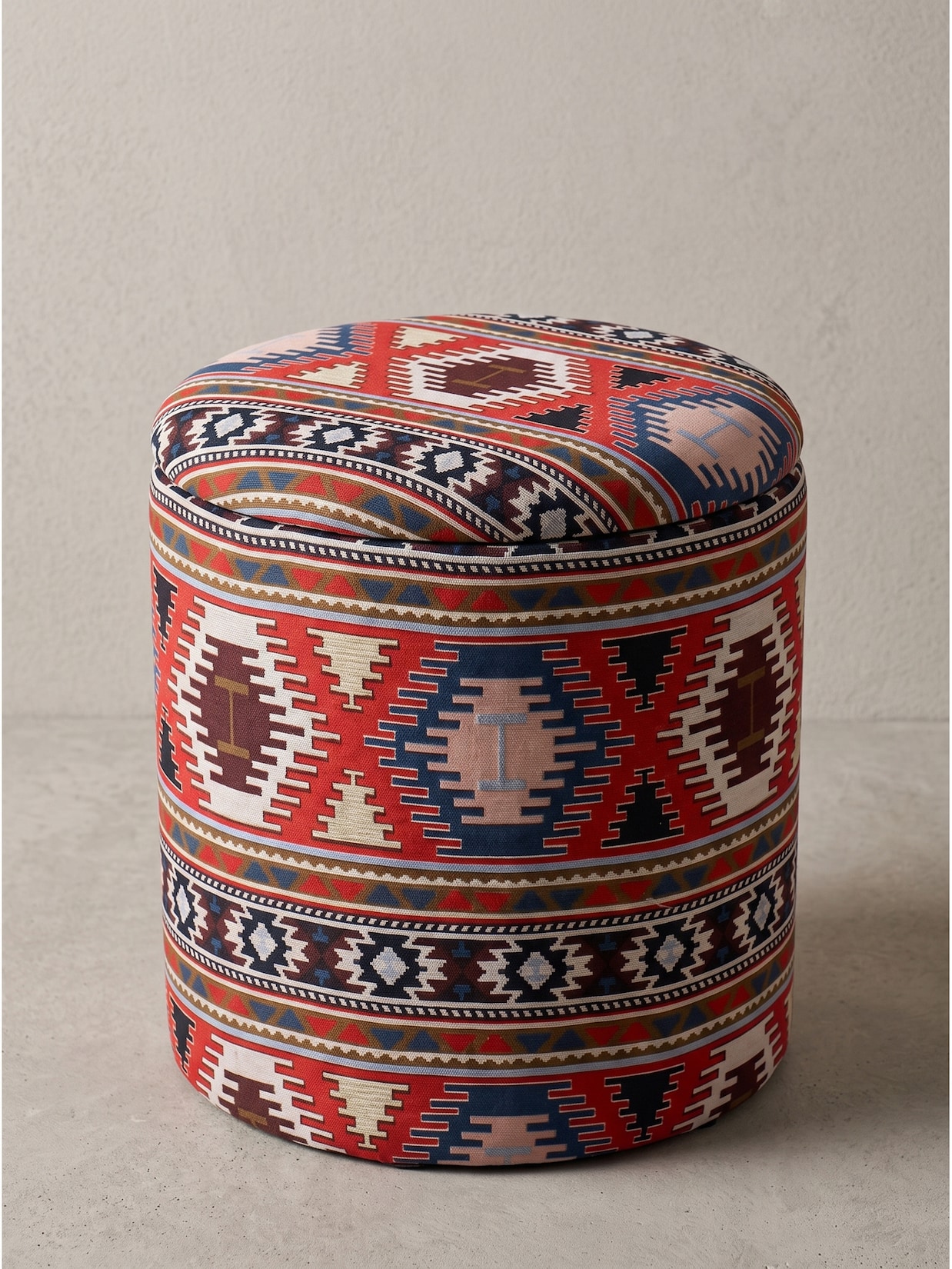 Sitzhocker Stoff Mehrfarbig Ø 40x45 cm - RHONE Kadima Design
