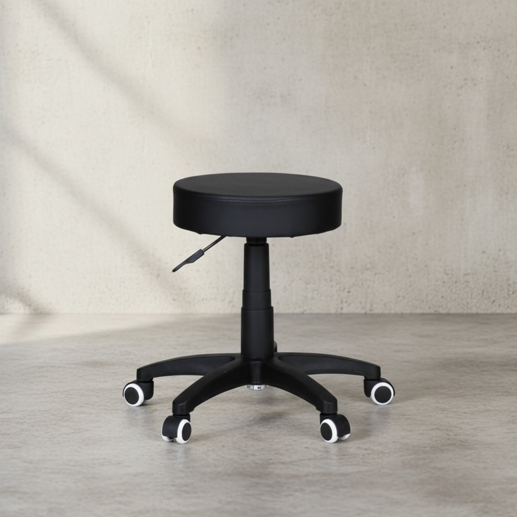 KADIMA DESIGN B&uuml;ro- und Kosmetikhocker mit Leder-Optik, 360&deg; drehbar, h&ouml;henverstellbar 44-55 cm, stabil 