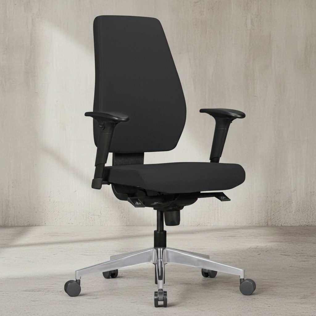 KADIMA DESIGN B&uuml;rostuhl Latina: Ergonomisches Design, Lendenwirbelst&uuml;tze, h&ouml;henverstellbare Armlehnen, strapazierf&auml;higer Stoff, Aluminium-Fu&szlig;kreuz. 