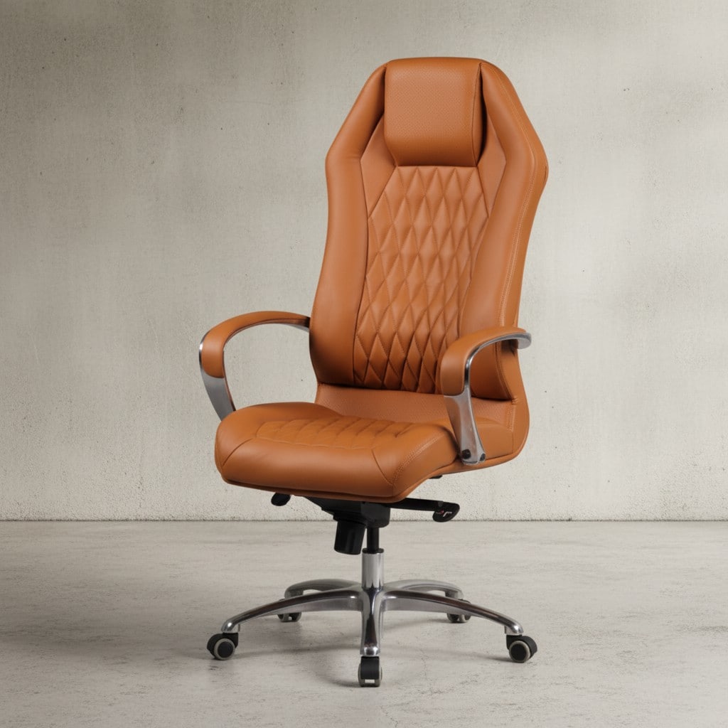 KADIMA DESIGN Chefsessel MILANO Echtleder, Multiblockwippmechanik, Lendenwirbelunterst&uuml;tzung, Aluminiumfu&szlig;kreuz 