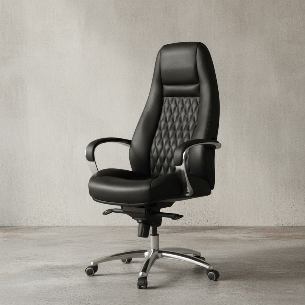 KADIMA DESIGN Chefsessel MADRID Echtleder, ergonomisch, Aluminium-Fu&szlig;kreuz, bis 120 kg, 8 Stunden Sitzdauer 