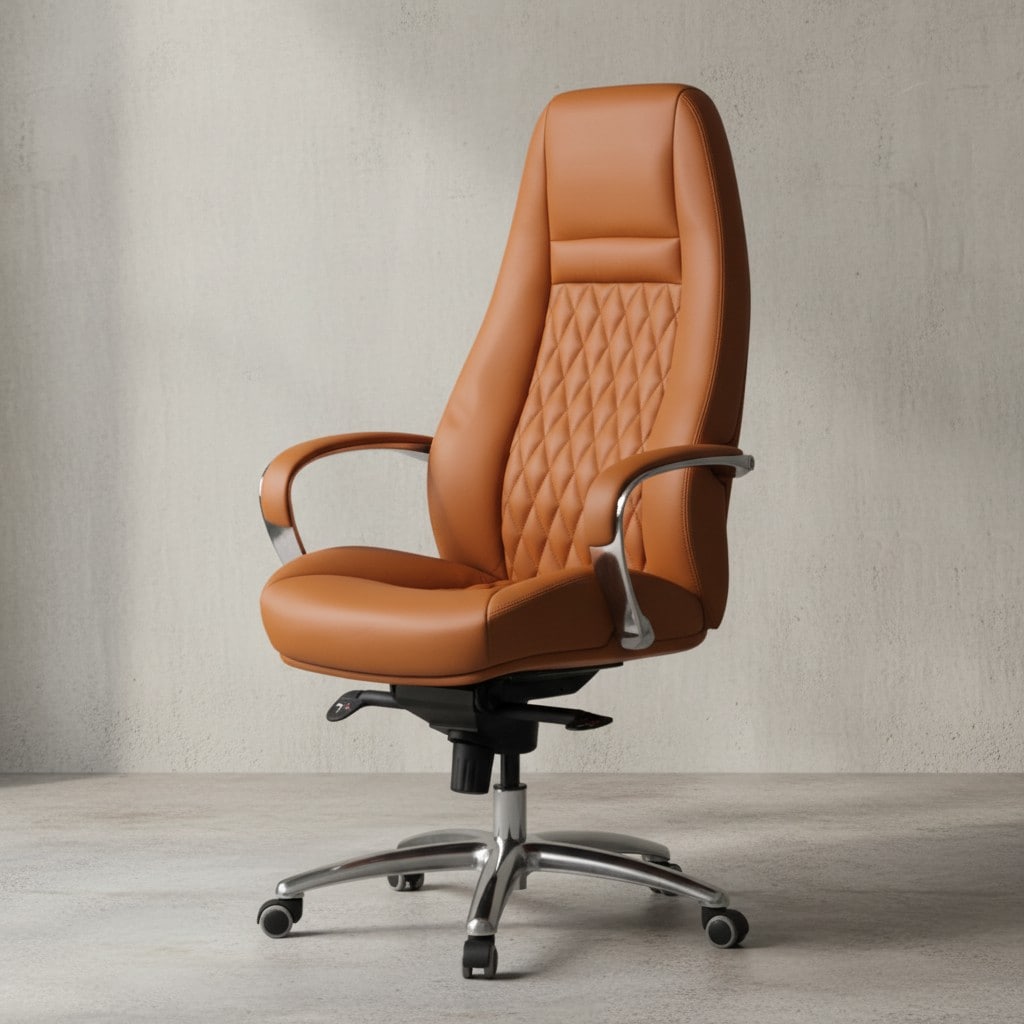 KADIMA DESIGN Chefsessel MADRID Echtleder, ergonomisch, Aluminium-Fu&szlig;kreuz, bis 120 kg, 8 Stunden Sitzdauer 