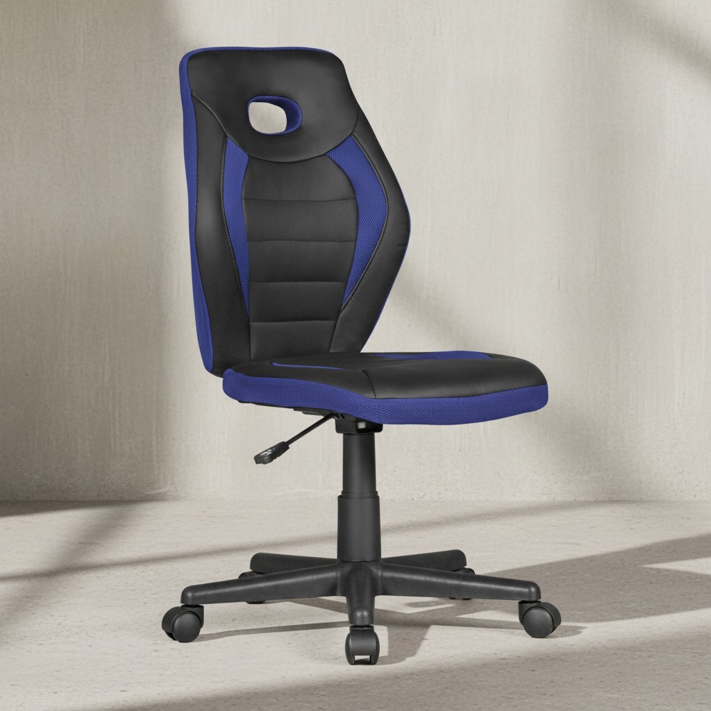 KADIMA DESIGN Jugenddrehstuhl, hohe R&uuml;ckenlehne, Schulterunterst&uuml;tzung, Kunstleder und Mesh, max. 60 kg Belastbarkeit 