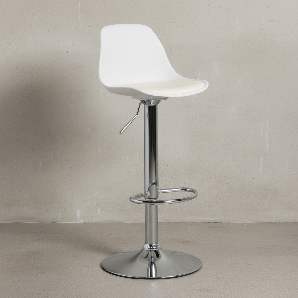 KADIMA DESIGN Barhocker BERN, Lederoptik, verchromtes Gestell, 360° drehbar, max. 110 kg Belastung