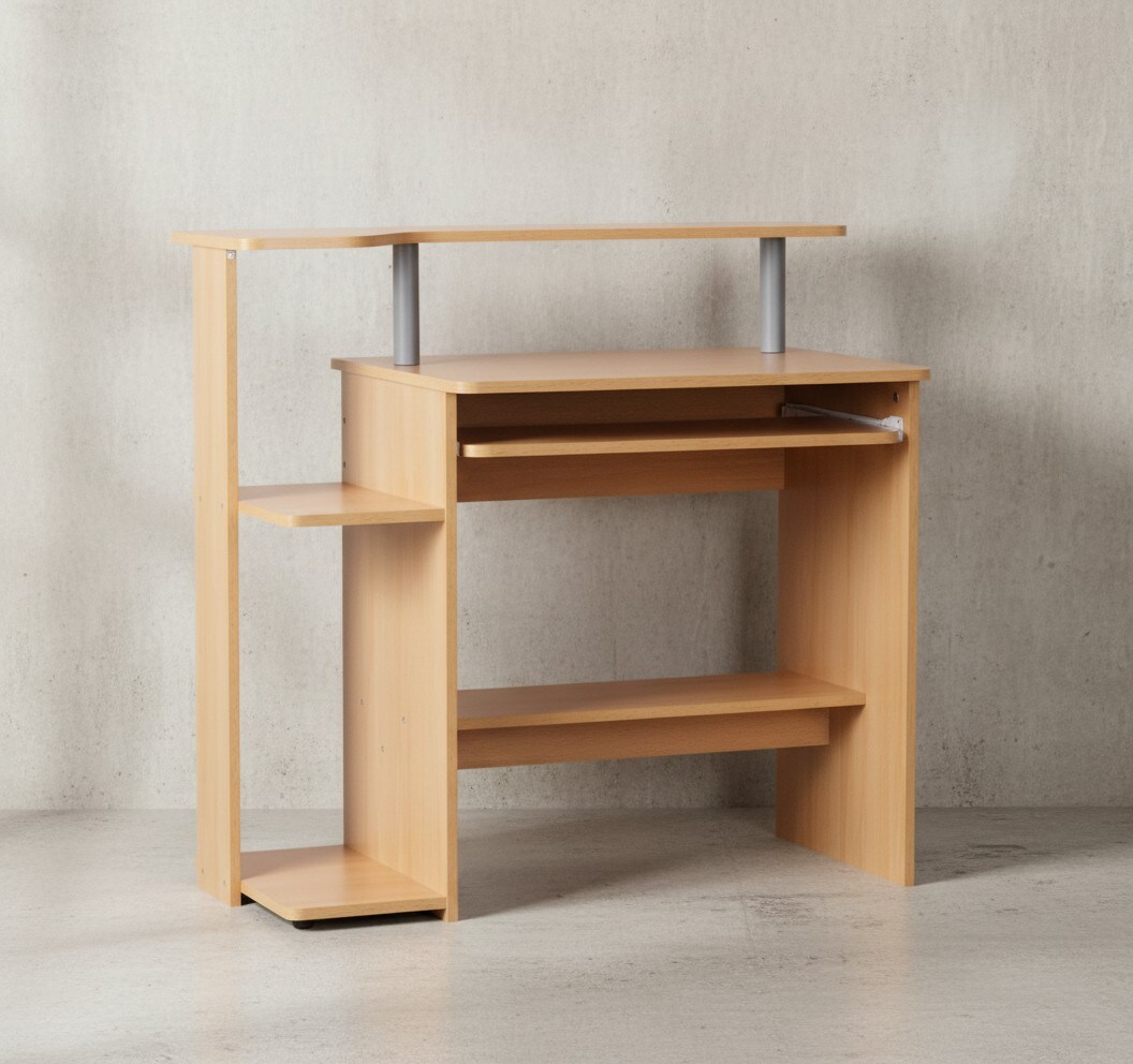 KADIMA DESIGN Computertisch ELBTRAUM: Intelligenter Tastaturauszug, Gro&szlig;z&uuml;gige Arbeitsfl&auml;che, Sonoma-Farbe, Langlebig und Pflegeleicht 