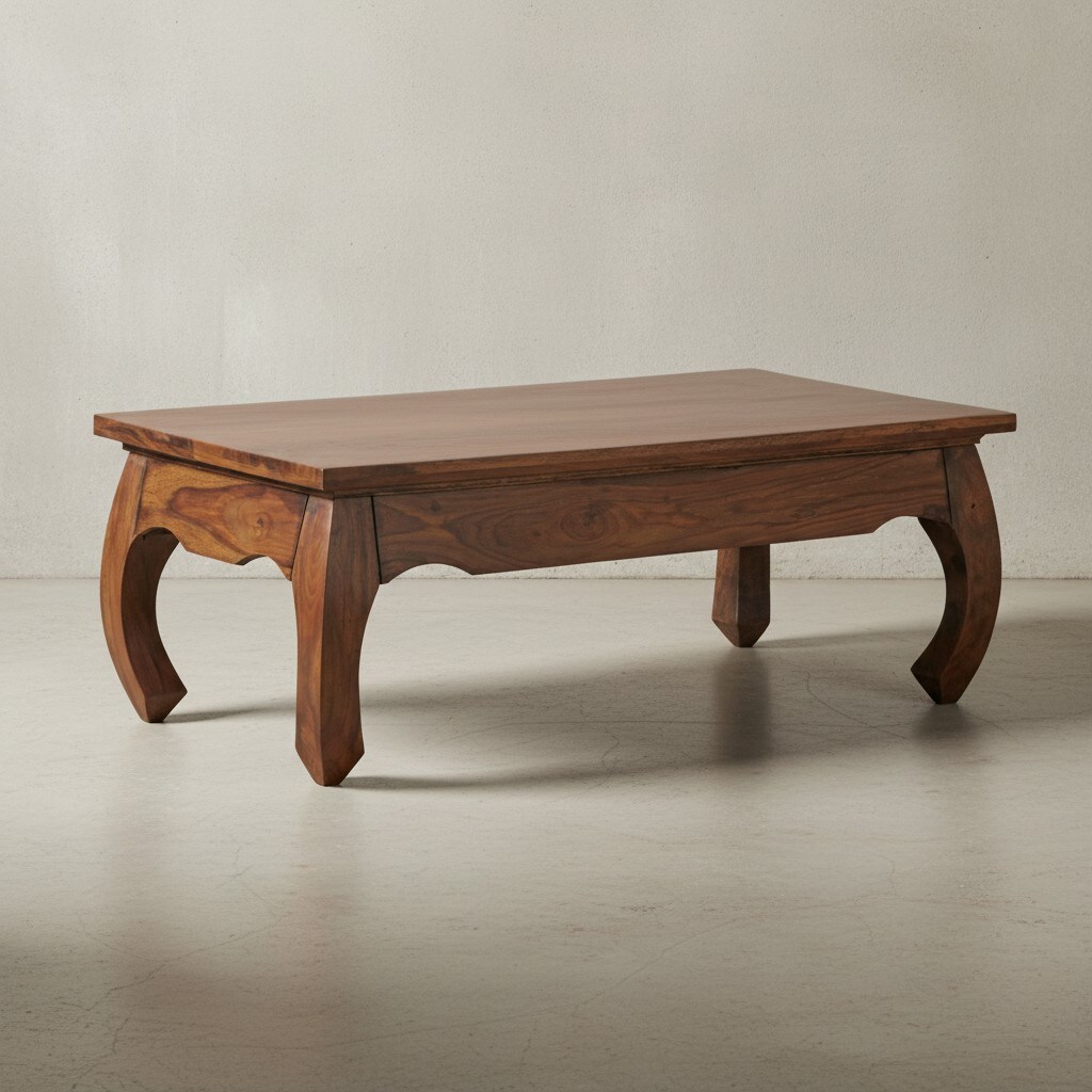 KADIMA DESIGN Couchtisch KANADA: Opium-Form, Massivholz, Akazienholz, handgefertigt, pflegeleicht. 