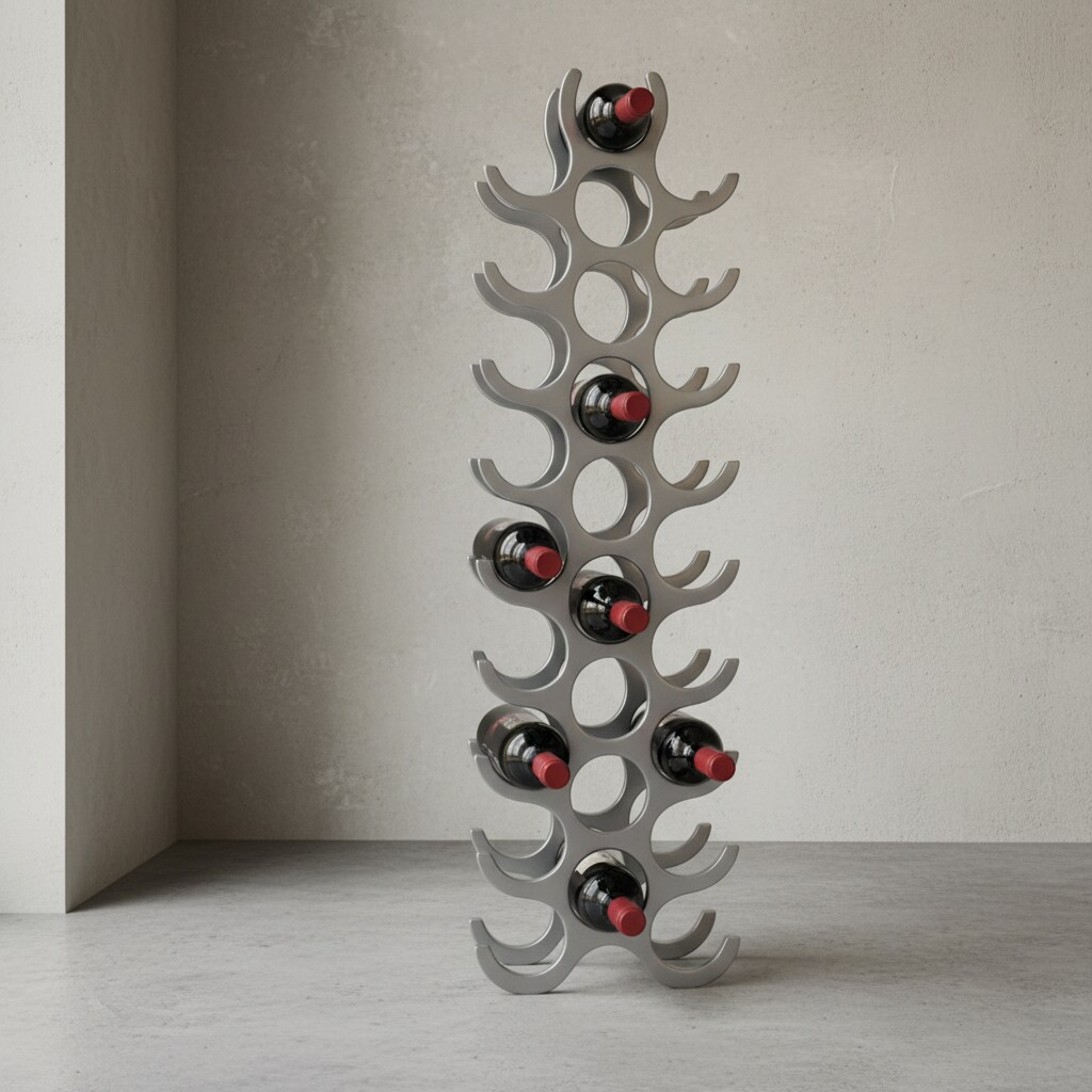 KADIMA DESIGN Weinregal Flammen aus Aluminium, 27 Flaschen, 98x31x14cm, Modernes Aussehen