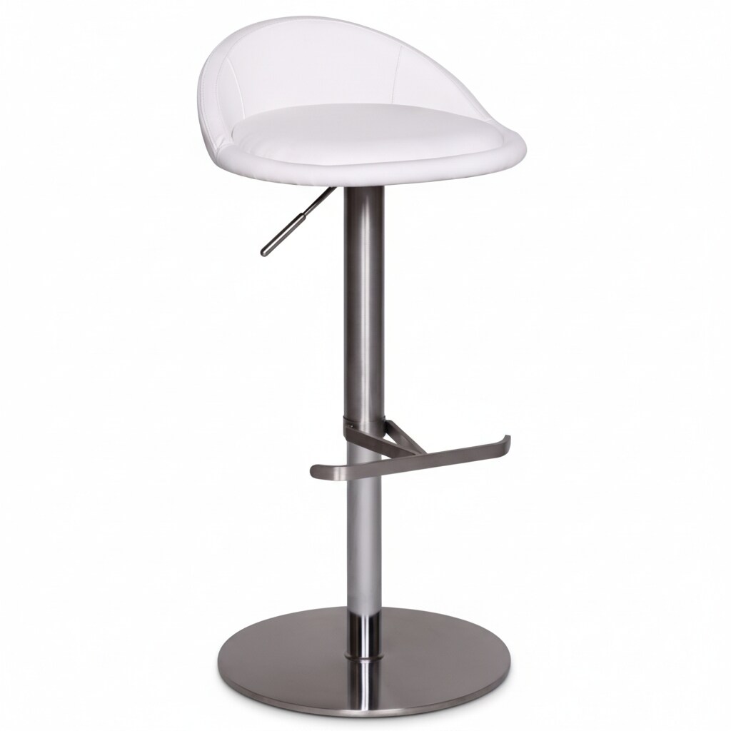 KADIMA DESIGN Barhocker DONAU, h&ouml;henverstellbar, halbrunde R&uuml;ckenlehne, Edelstahl, max. 110 kg Belastung 