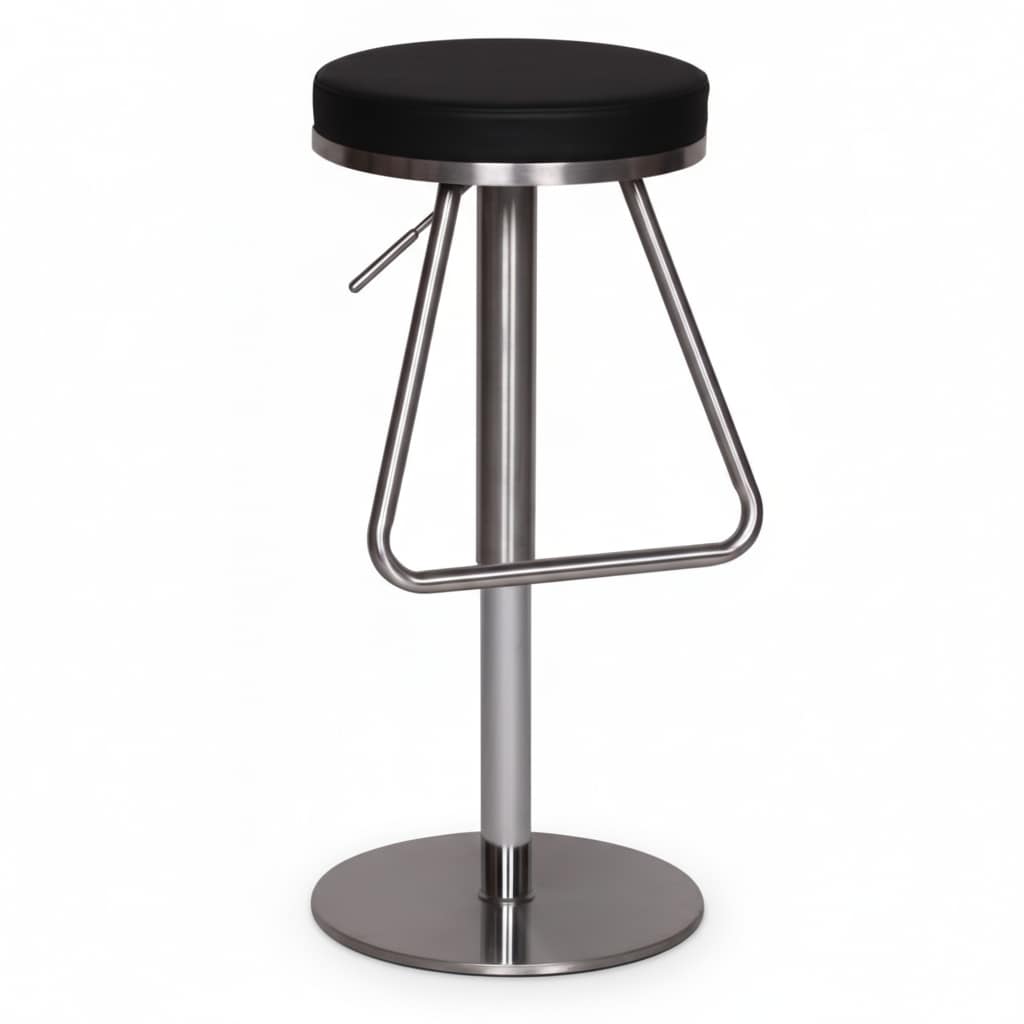 KADIMA DESIGN Barhocker MIS, h&ouml;henverstellbar, Edelstahl, runde Sitzfl&auml;che, Anti-Rutsch-Pads, max. 110 kg 