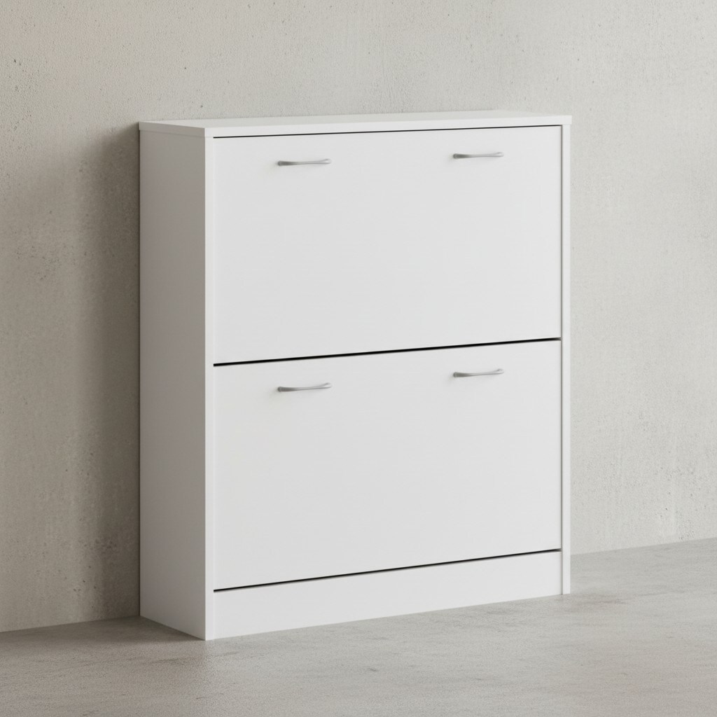 KADIMA DESIGN Schuhregal: 20 Paar Schuhe, Braun, 4 Schuhfächer, einfacher Aufbau, Spanplatte und Kunststoff.