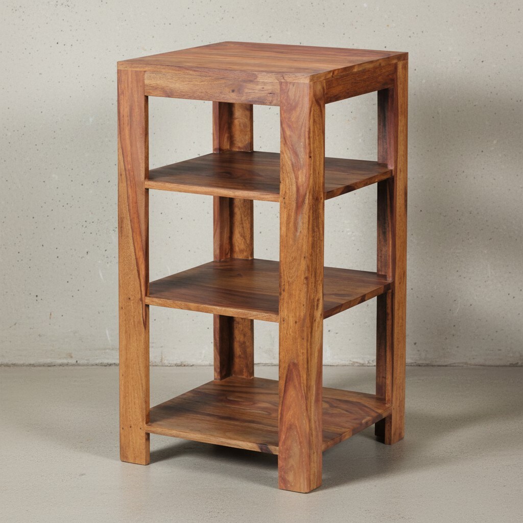 KADIMA DESIGN Massivholz Bücherregal: Mehrzweck-Stauraum, Sheesham, 3-4 Böden, handgefertigt, pflegeleicht.