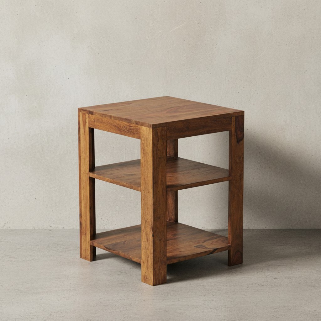KADIMA DESIGN Massivholz Bücherregal: Mehrzweck-Stauraum, Sheesham, 2 Böden, handgefertigt, pflegeleicht.